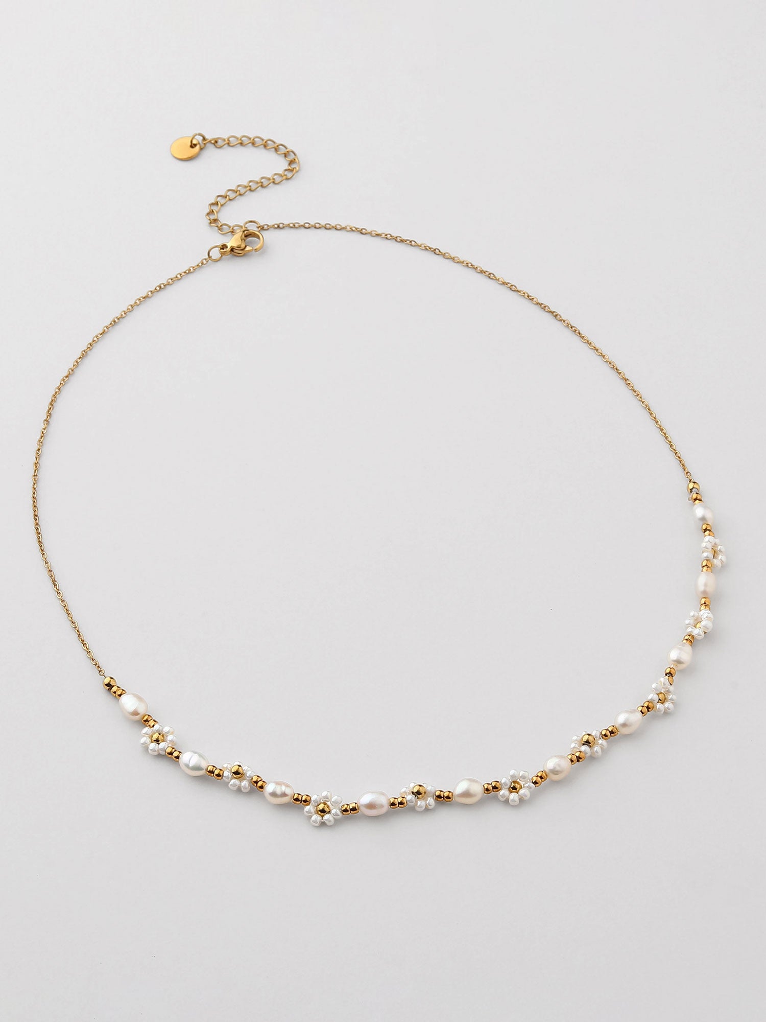 Colar Corrente y pérola Dourado