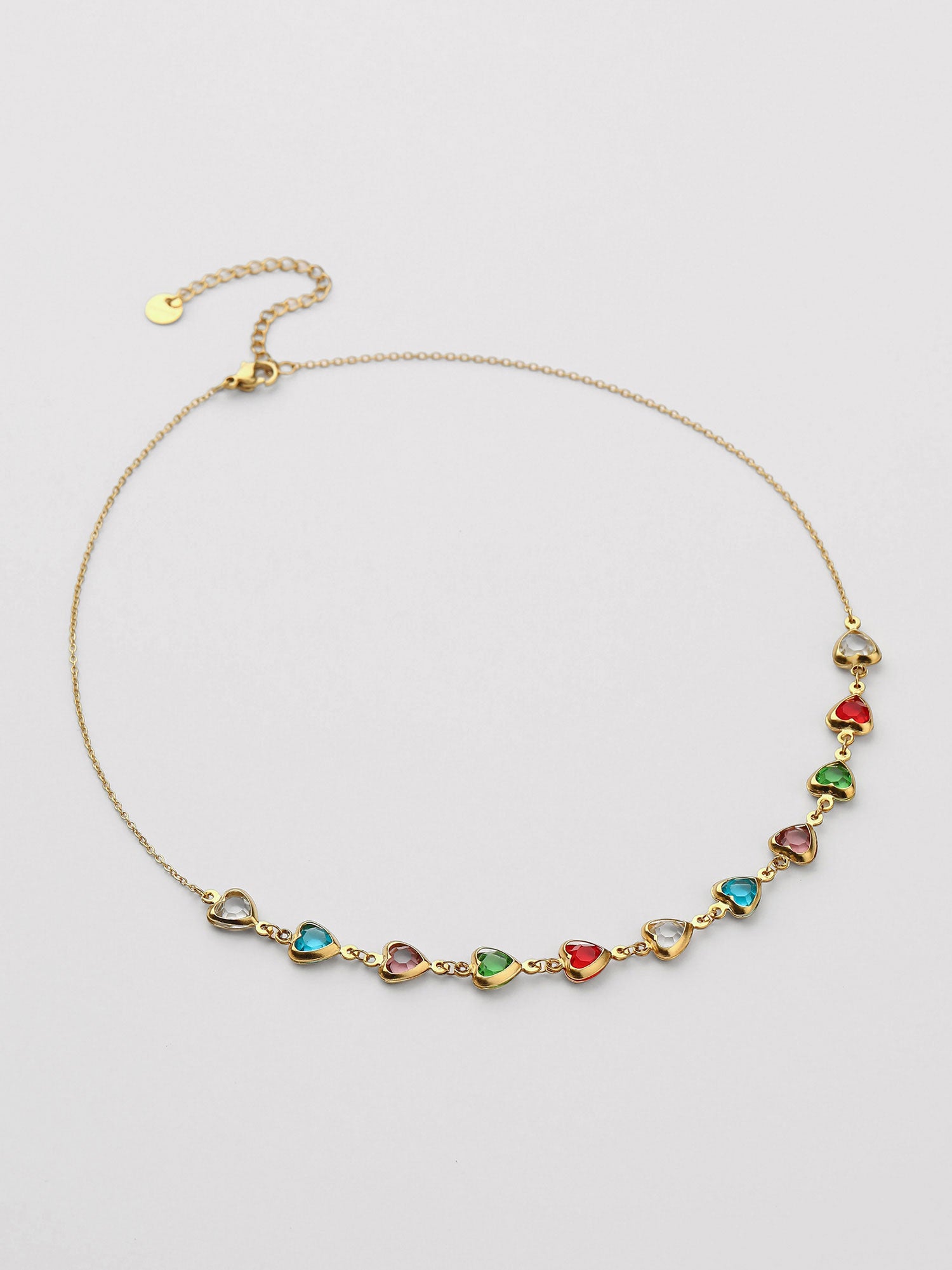 Colar Calyx Zircónias Multicolor Dourado