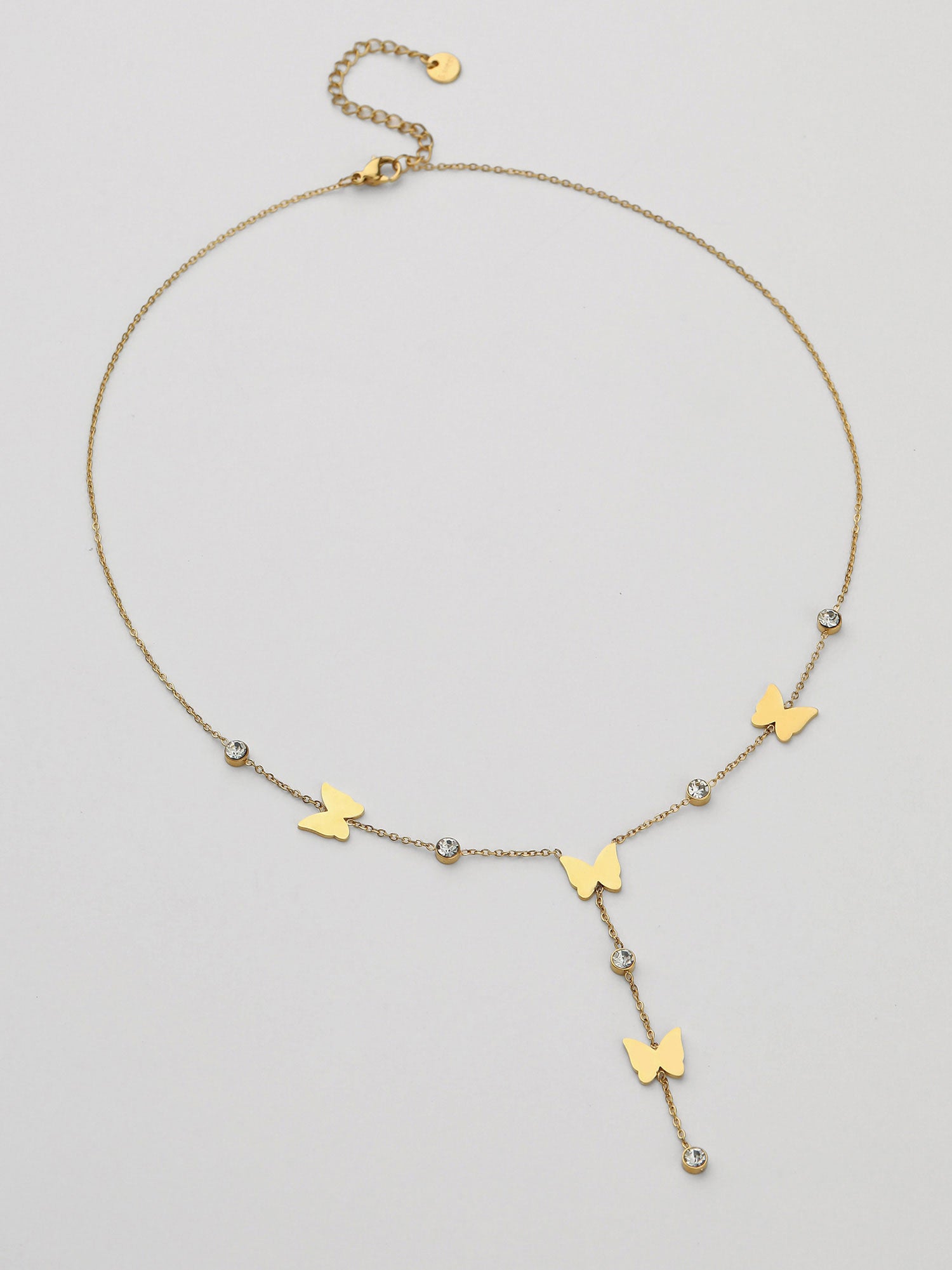 Colar Calira Borboleta Zircónia Dourado