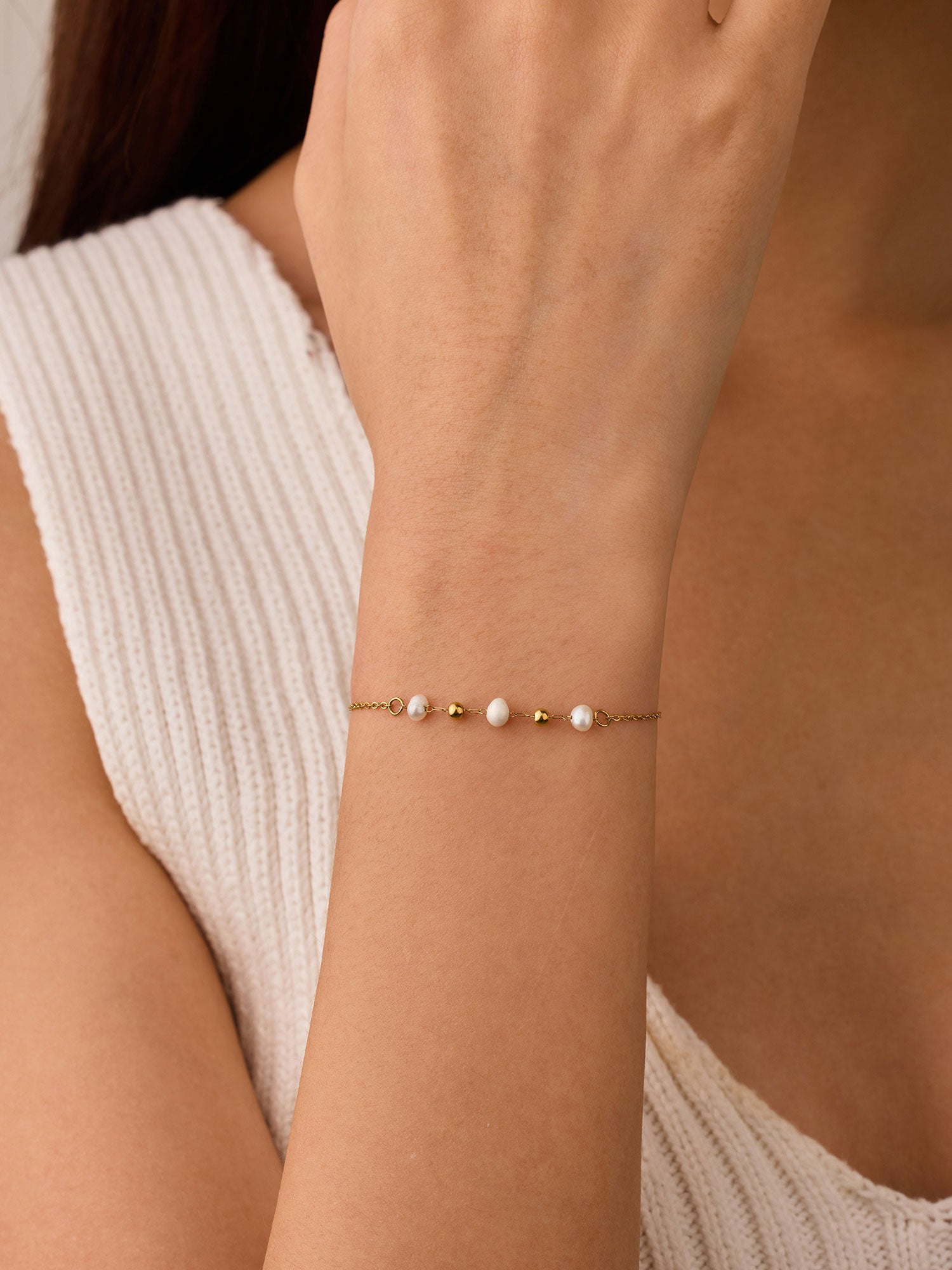 Pulseira de acero inoxidable dorada