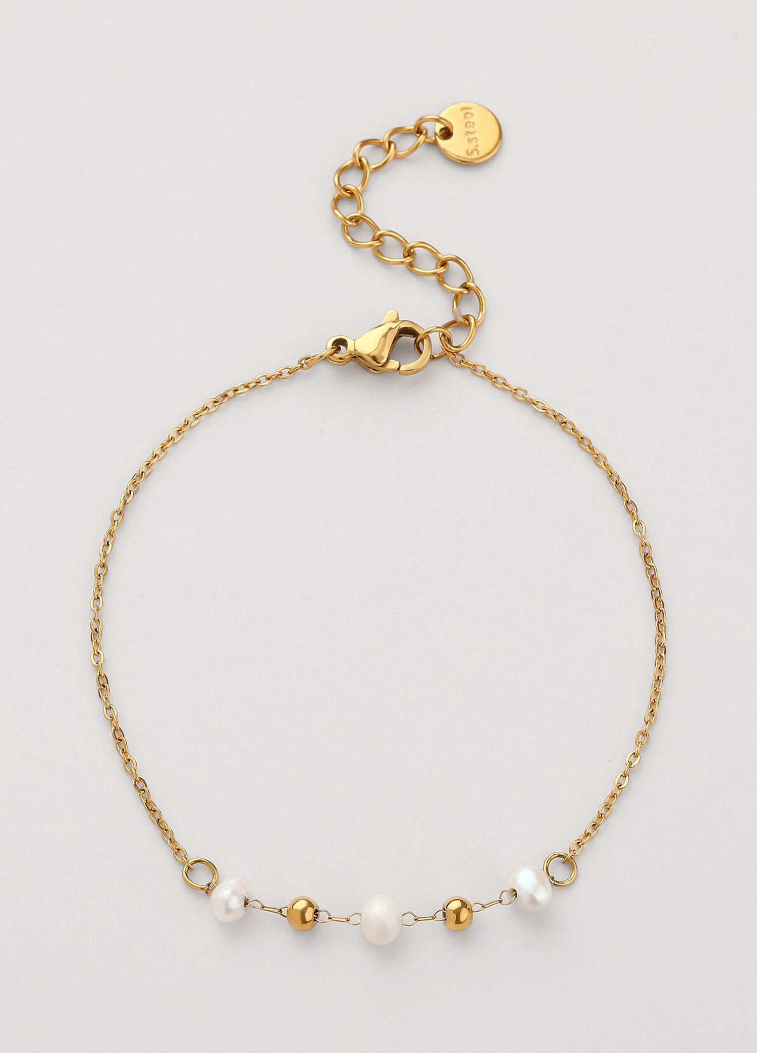 Pulseira de acero inoxidable dorada