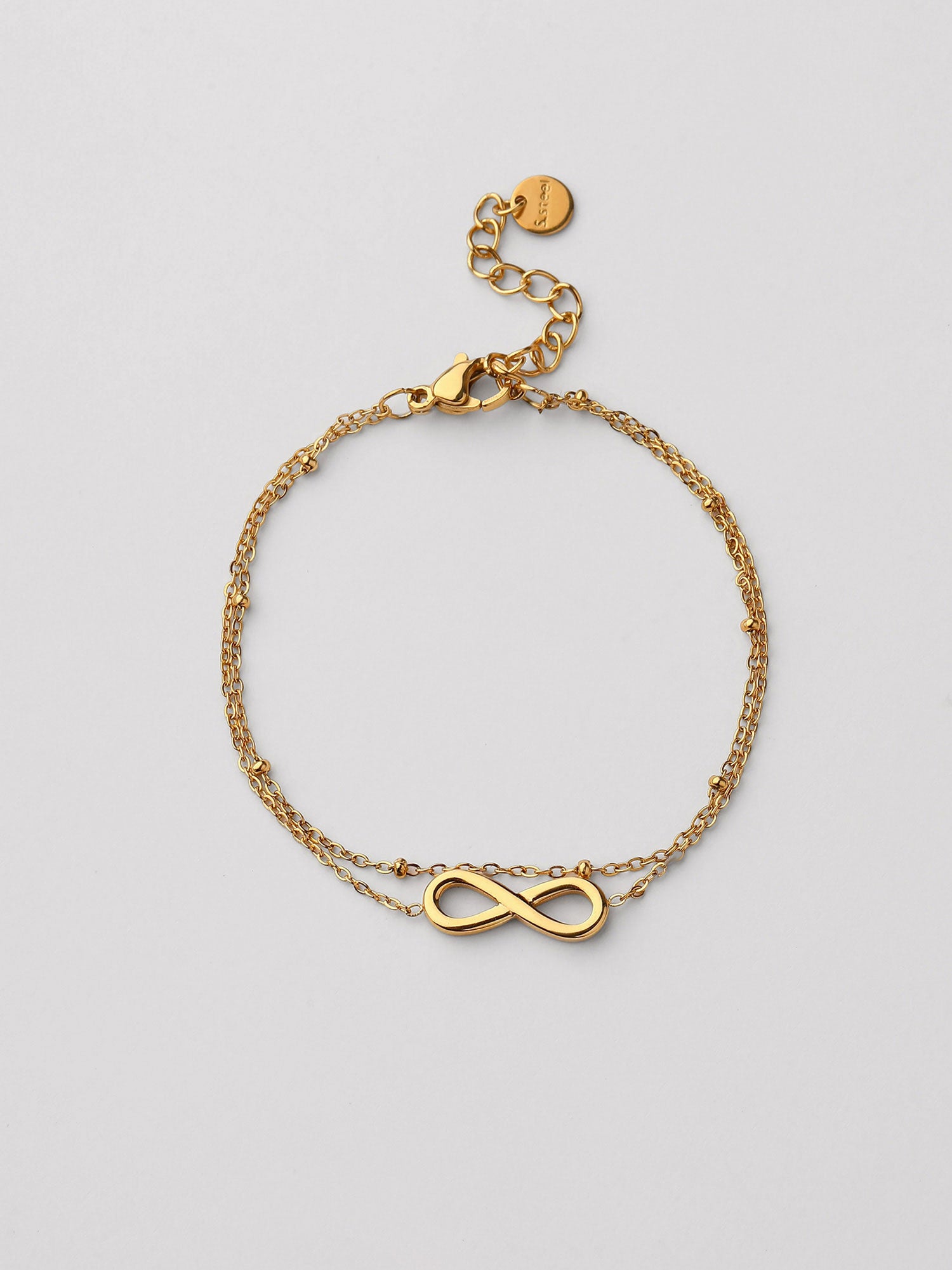 Pulseiras de corrente Asira Duplo Infinito Dourado