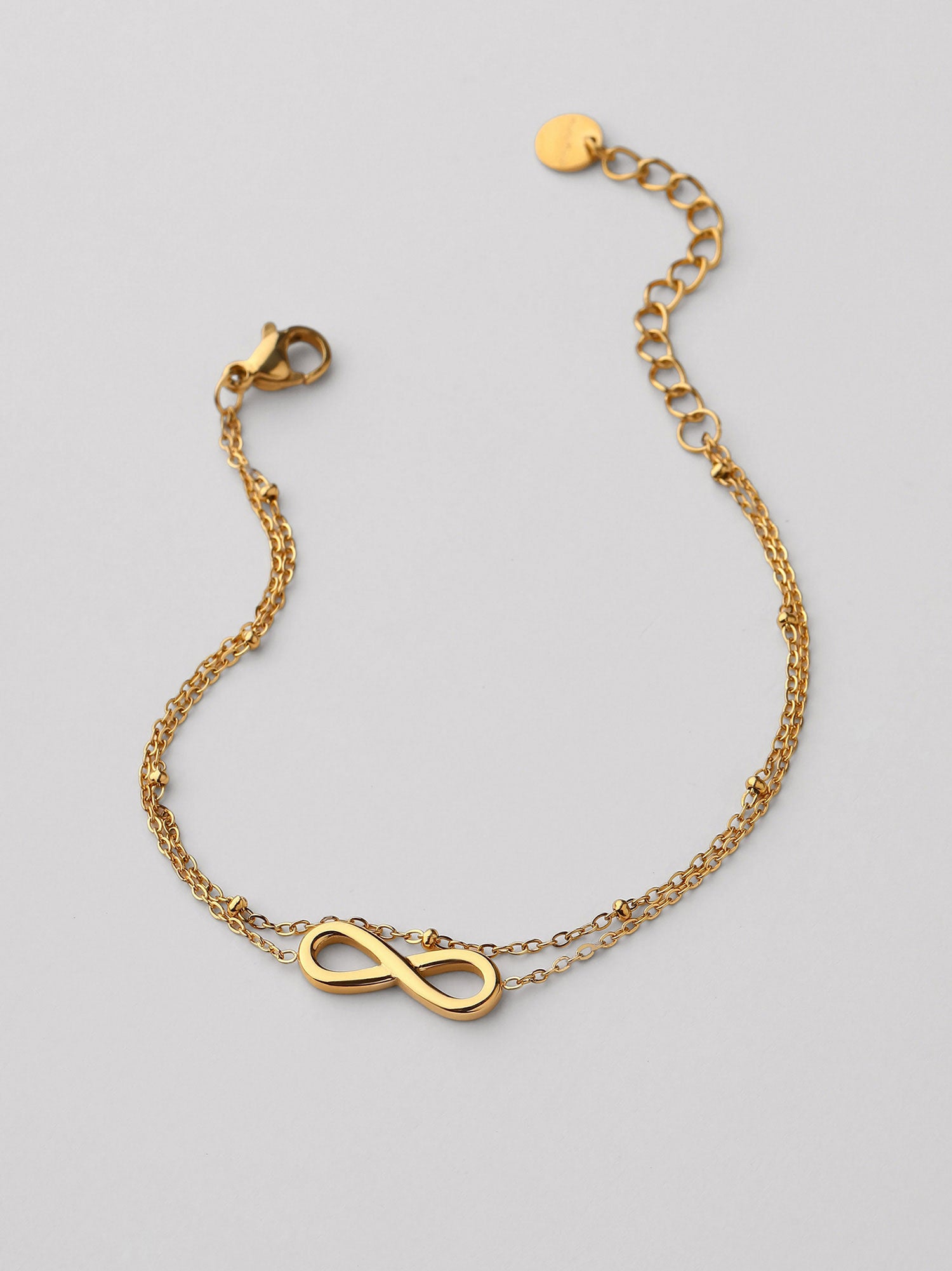 Pulseiras de corrente Asira Duplo Infinito Dourado