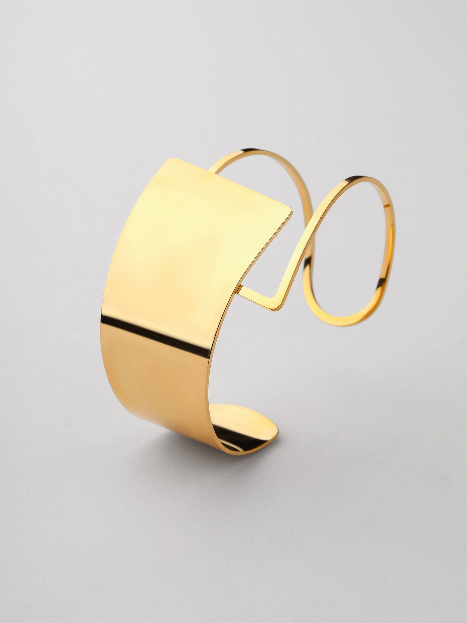 Braceletes Saphira Aberto Largo Dourado