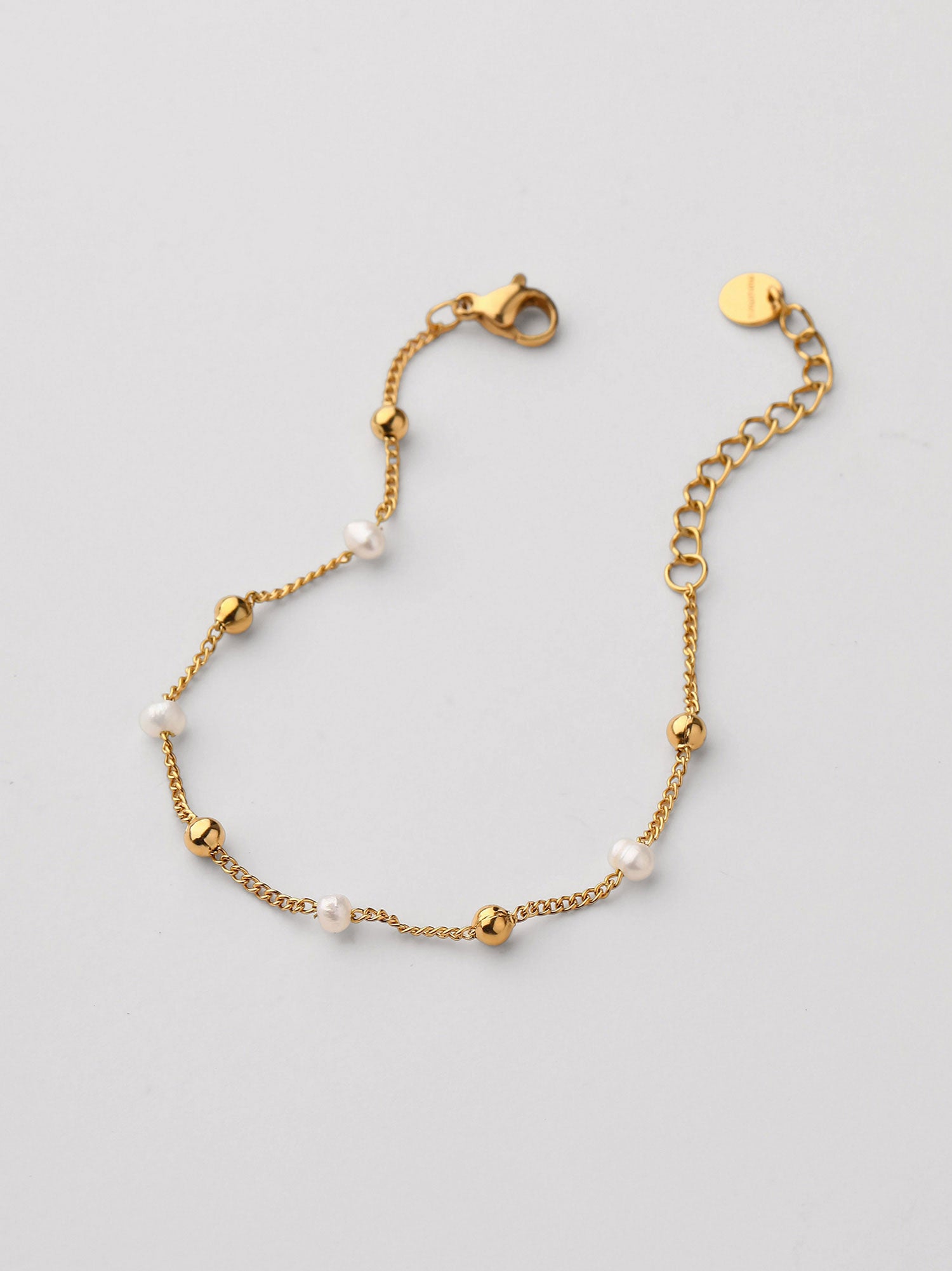 Pulseiras de corrente Ariaa Trançado Pérolas Dourado
