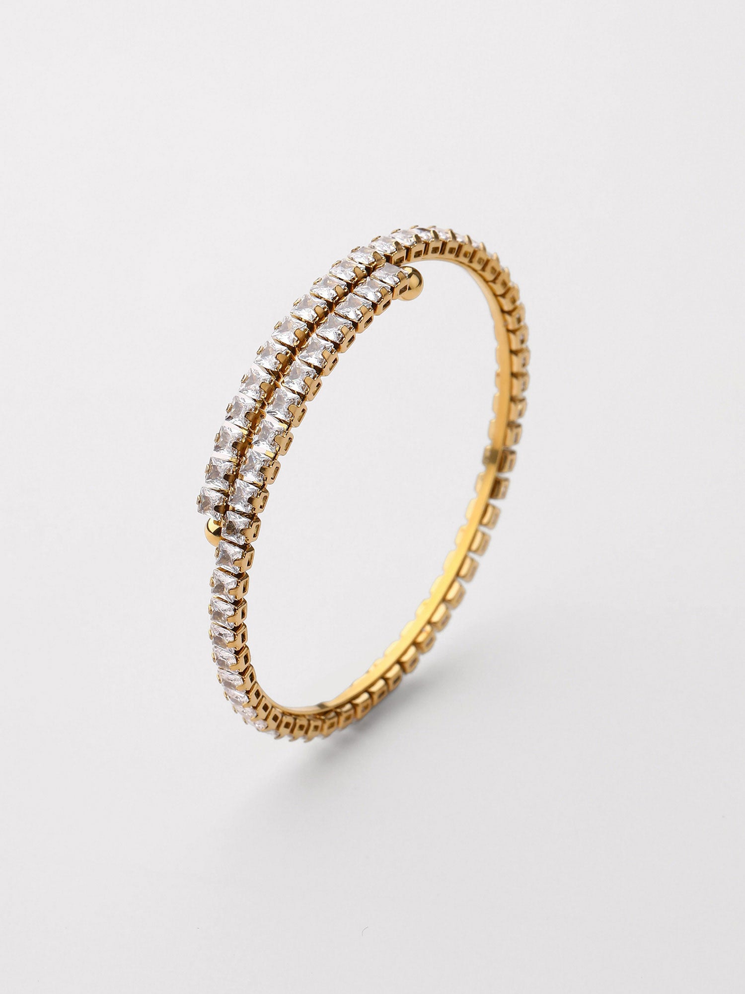 Bracelete Enza com zircónia dourado pedra pequena