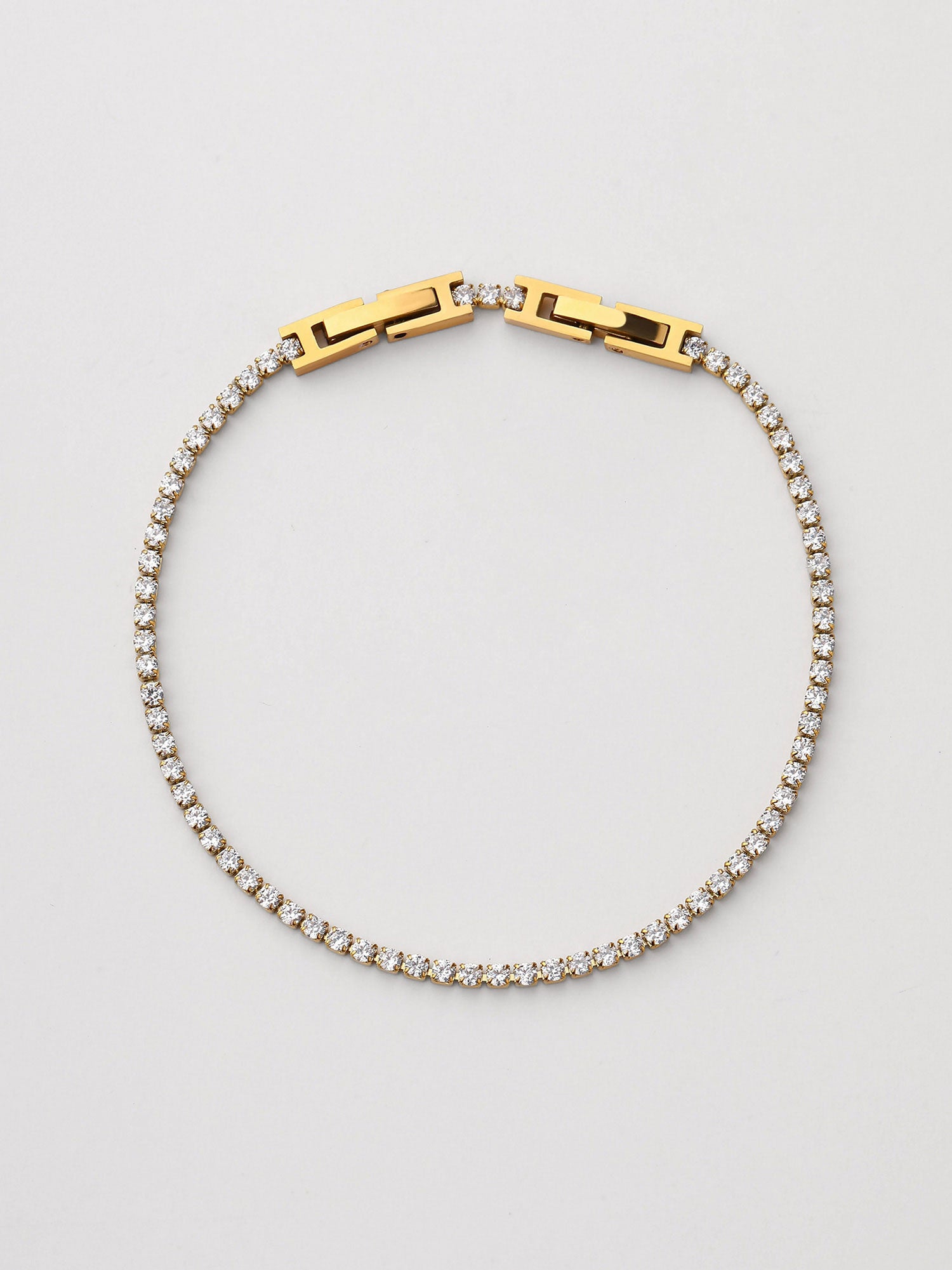 Pulseiras de corrente Zircónias Zinia Dourado