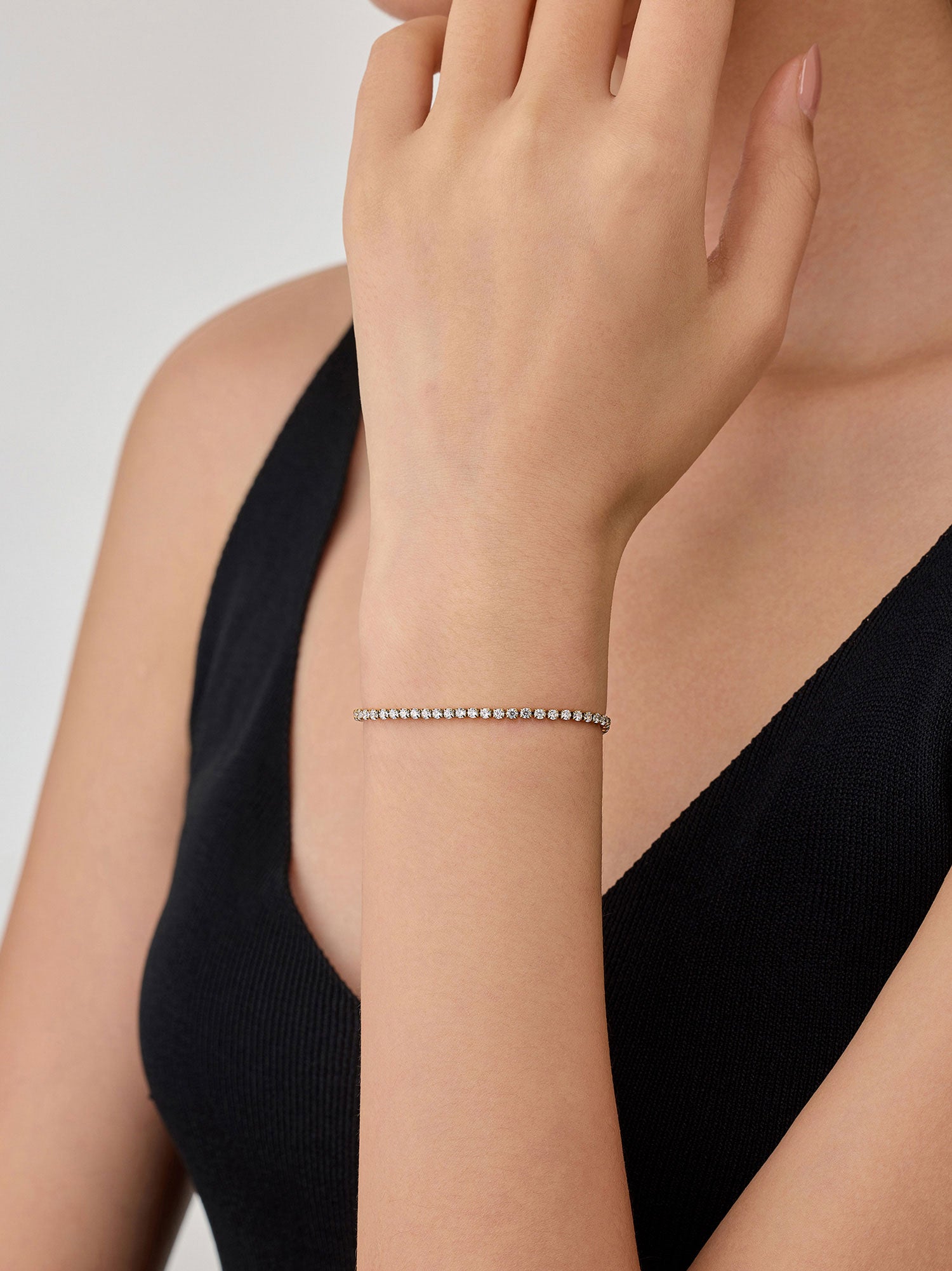 Pulseiras de corrente Zircónias Zinia Dourado