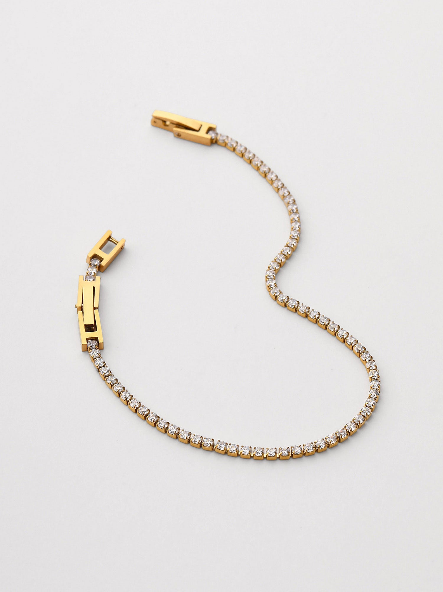 Pulseiras de corrente Zircónias Zinia Dourado