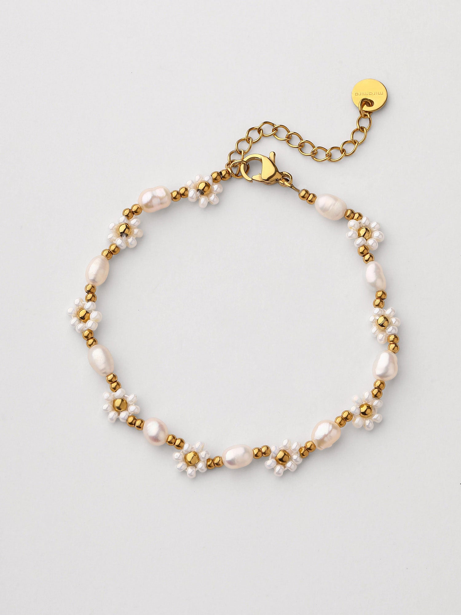 Pulseiras de corrente Pérola Zyra Dourado