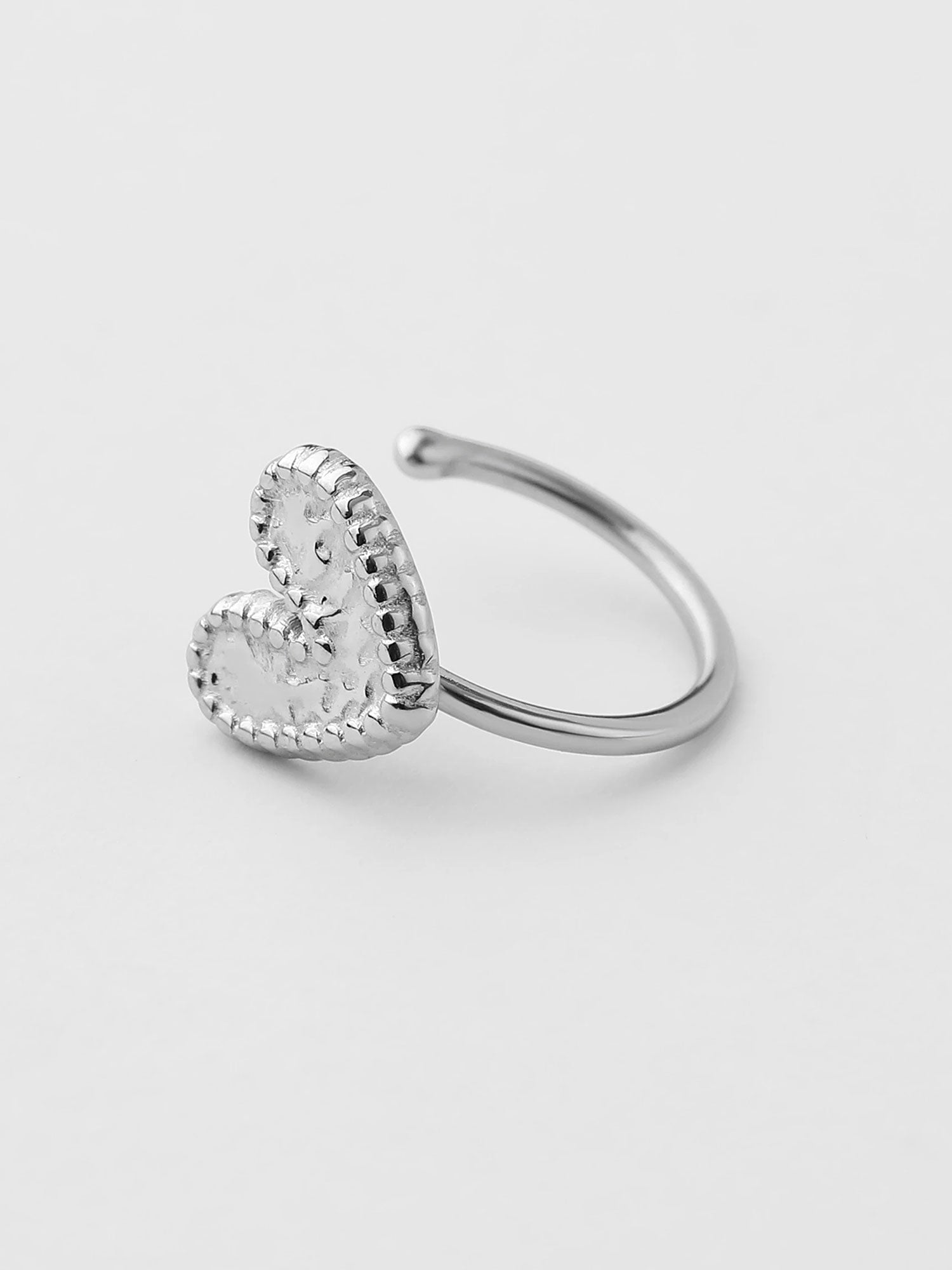 Ear cuff coração Maris prateado
