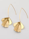Brincos pendentes folha dourados