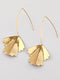 Brincos pendentes folha dourados