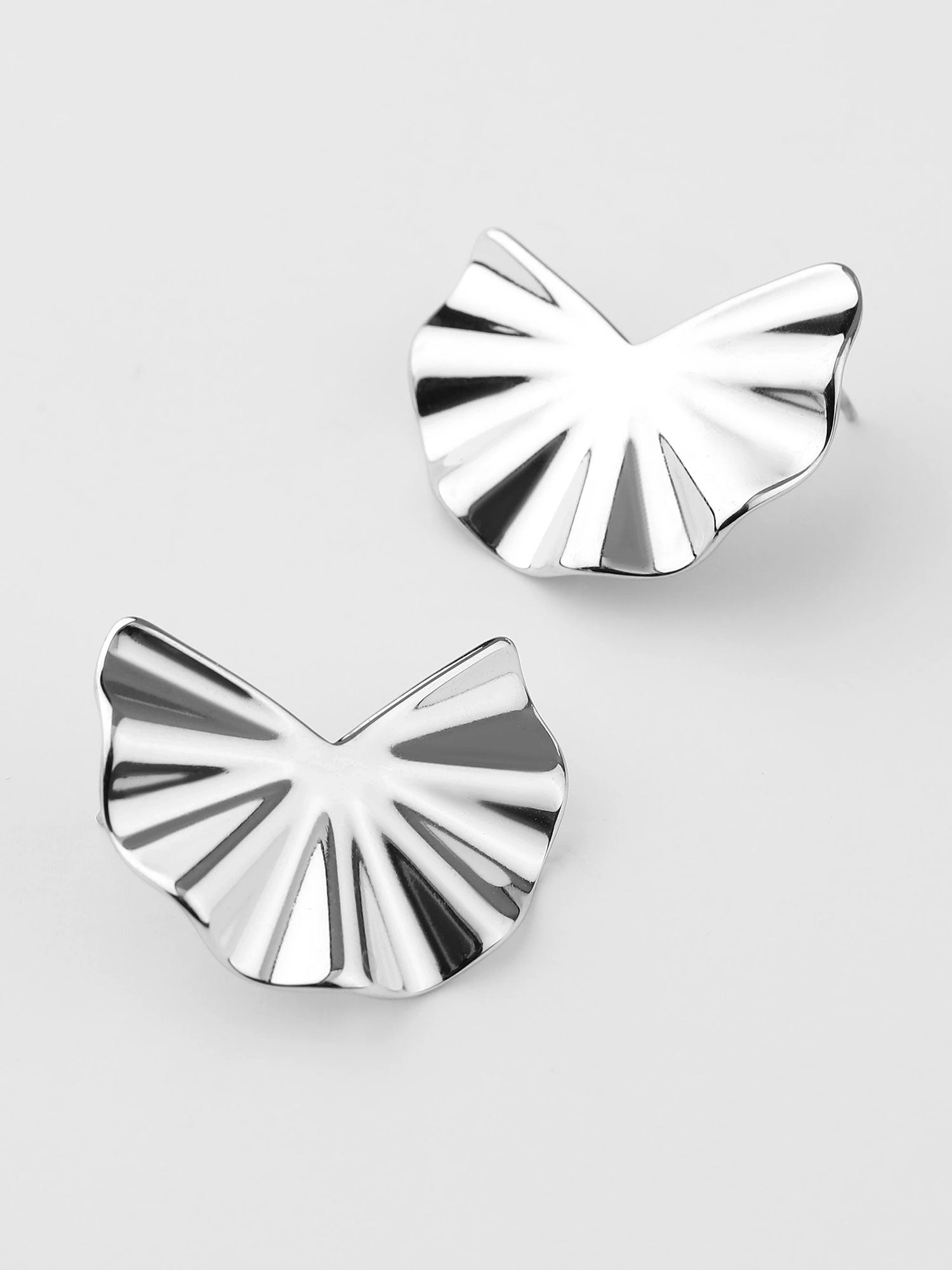 Brincos leque Aila prateados