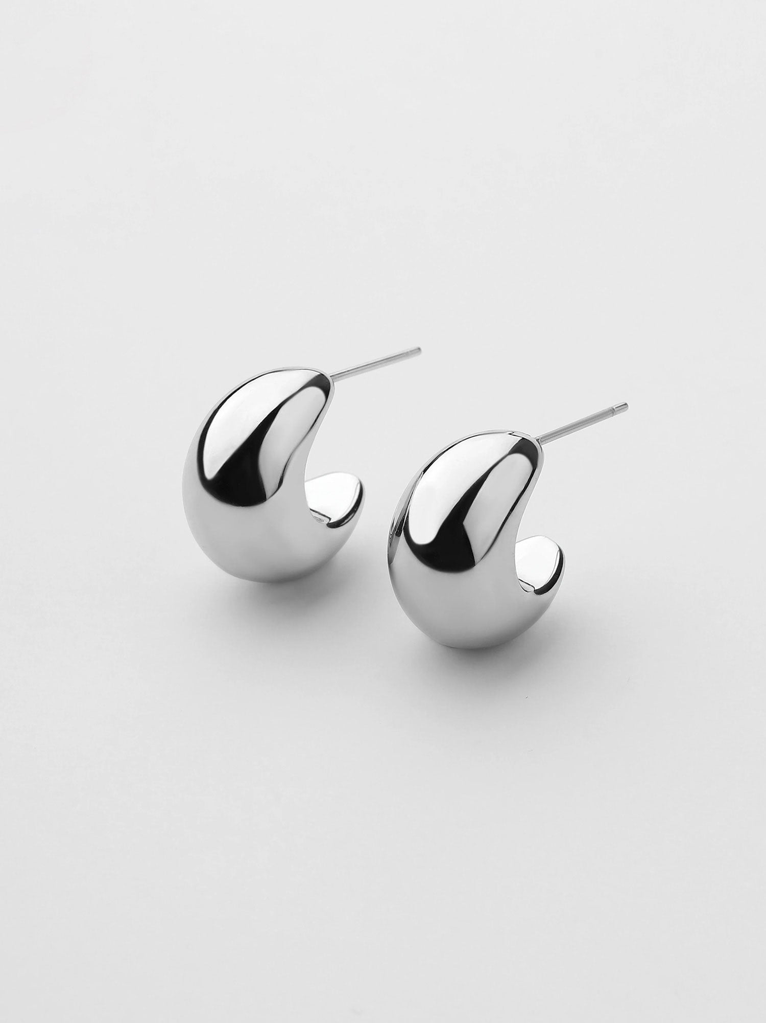 Brincos Argola Prateado Minimal Sylva