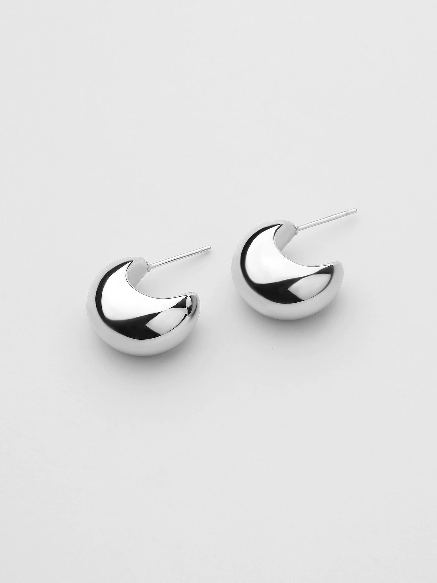 Brincos Argola Prateado Minimal Sylva