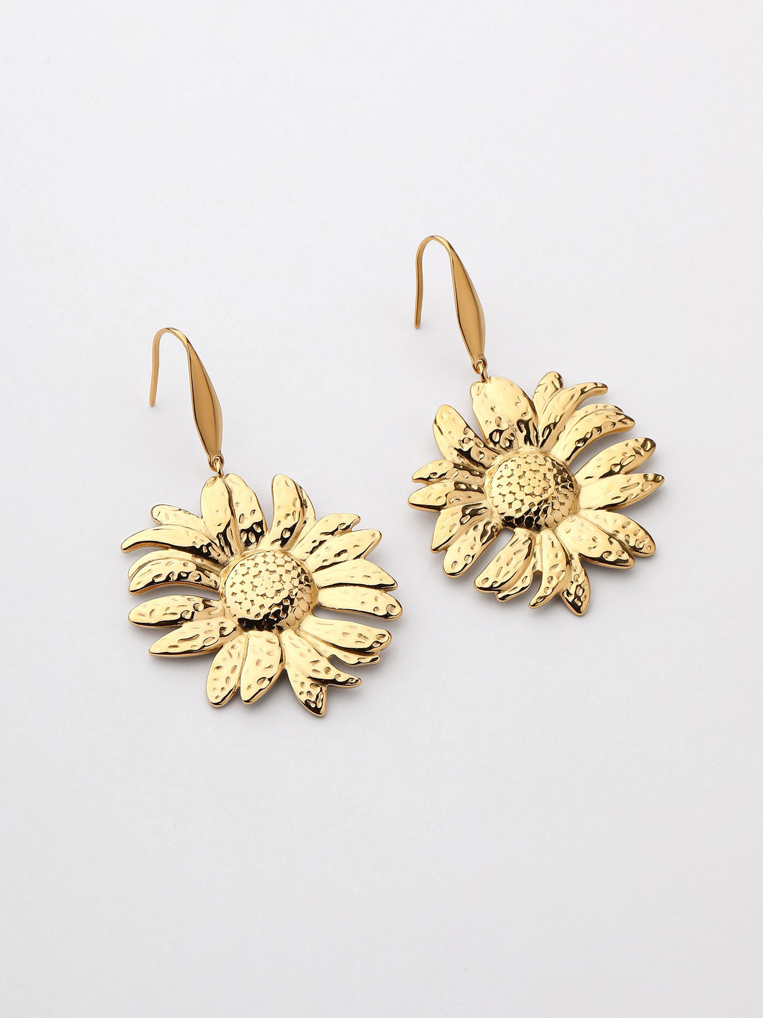 Brincos Flor Zafira Dourado Pendente