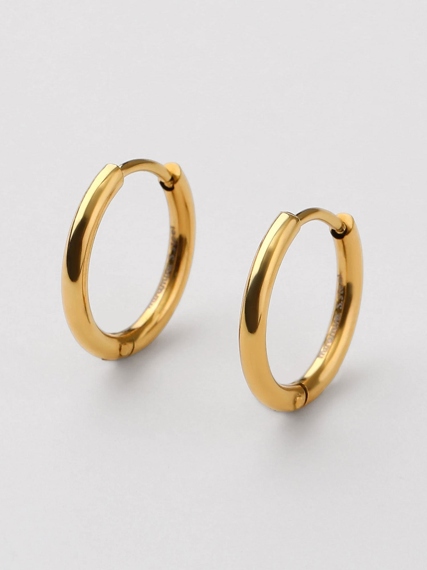 Brincos aro Alma grosso dourados 12mm