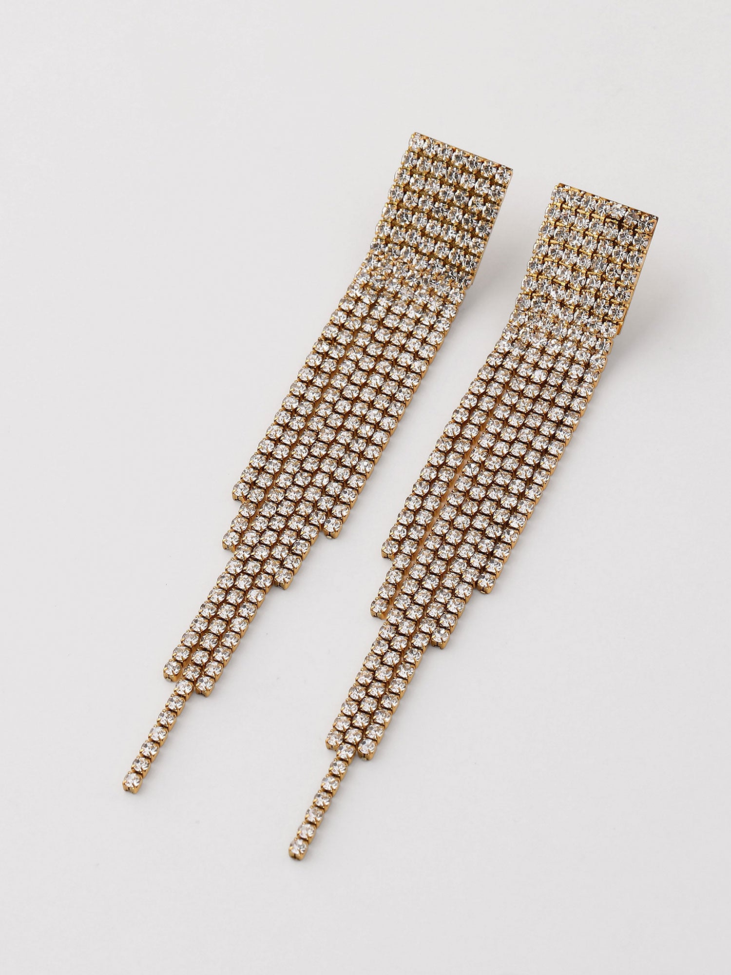 Brincos pendentes Raya dourados com zircónias