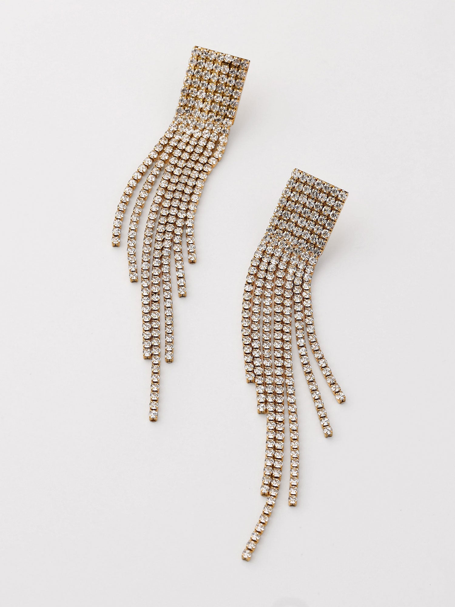 Brincos pendentes Raya dourados com zircónias