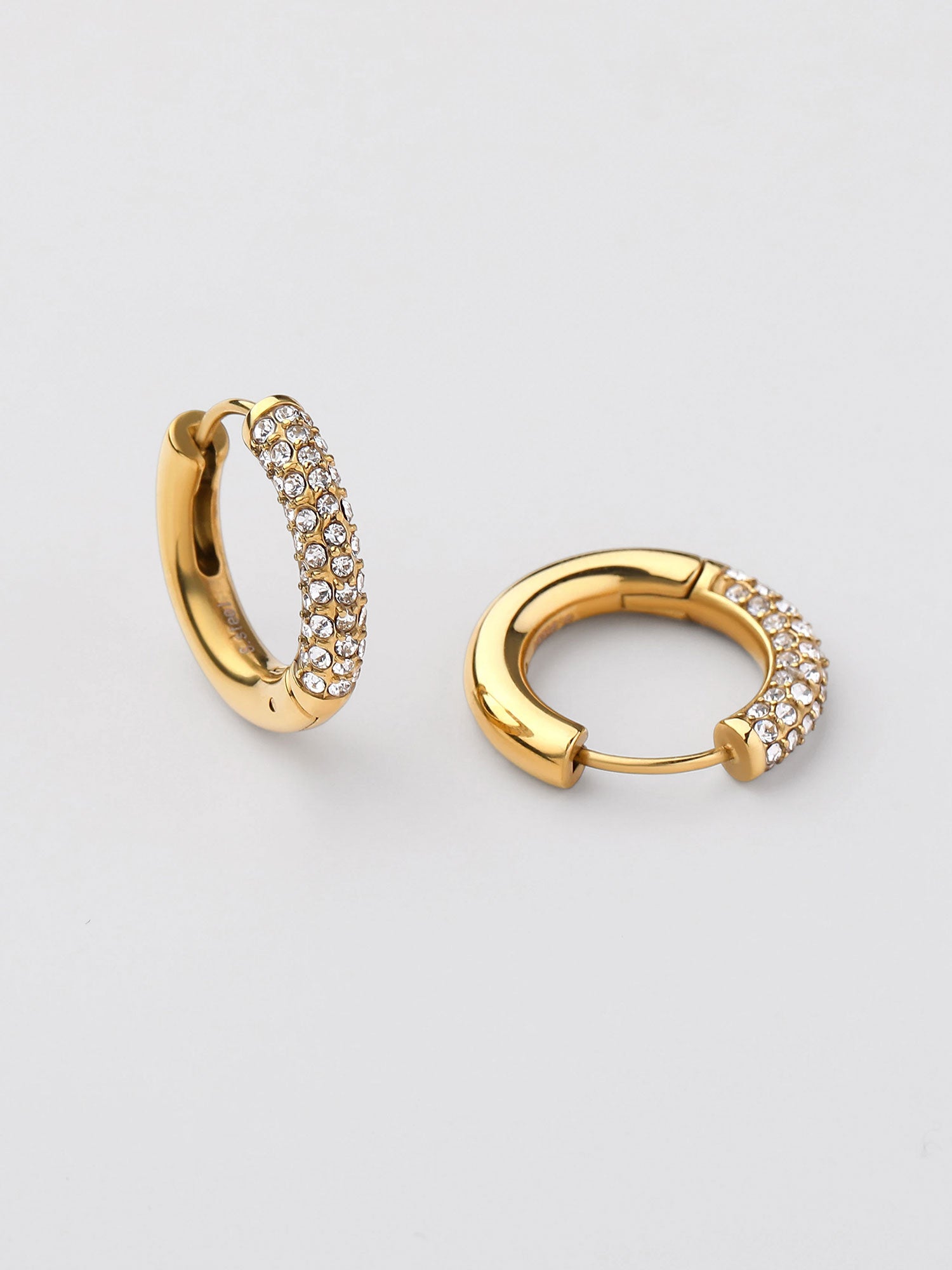 Brincos aro Lola dourados com zircónias