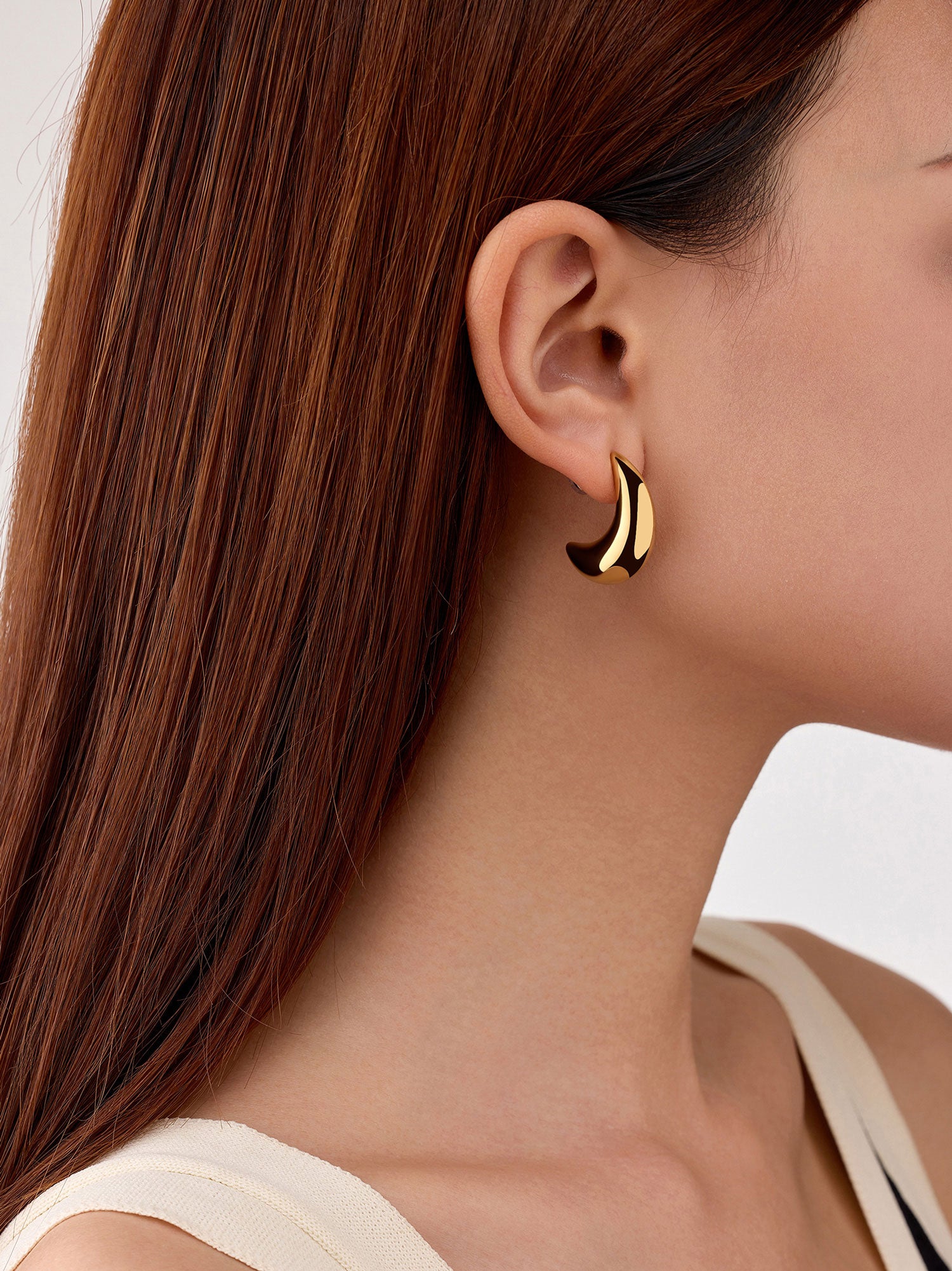 Brincos Rhea Argola Aberta Dourado Minimal
