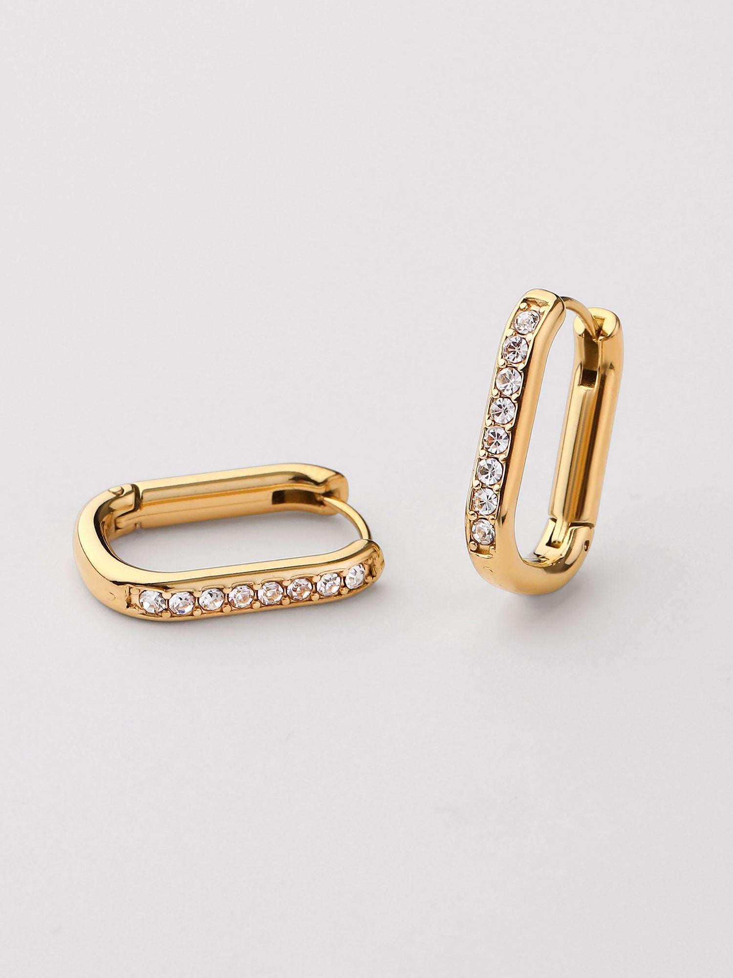 Brincos aro Dalia com zircónias dourados