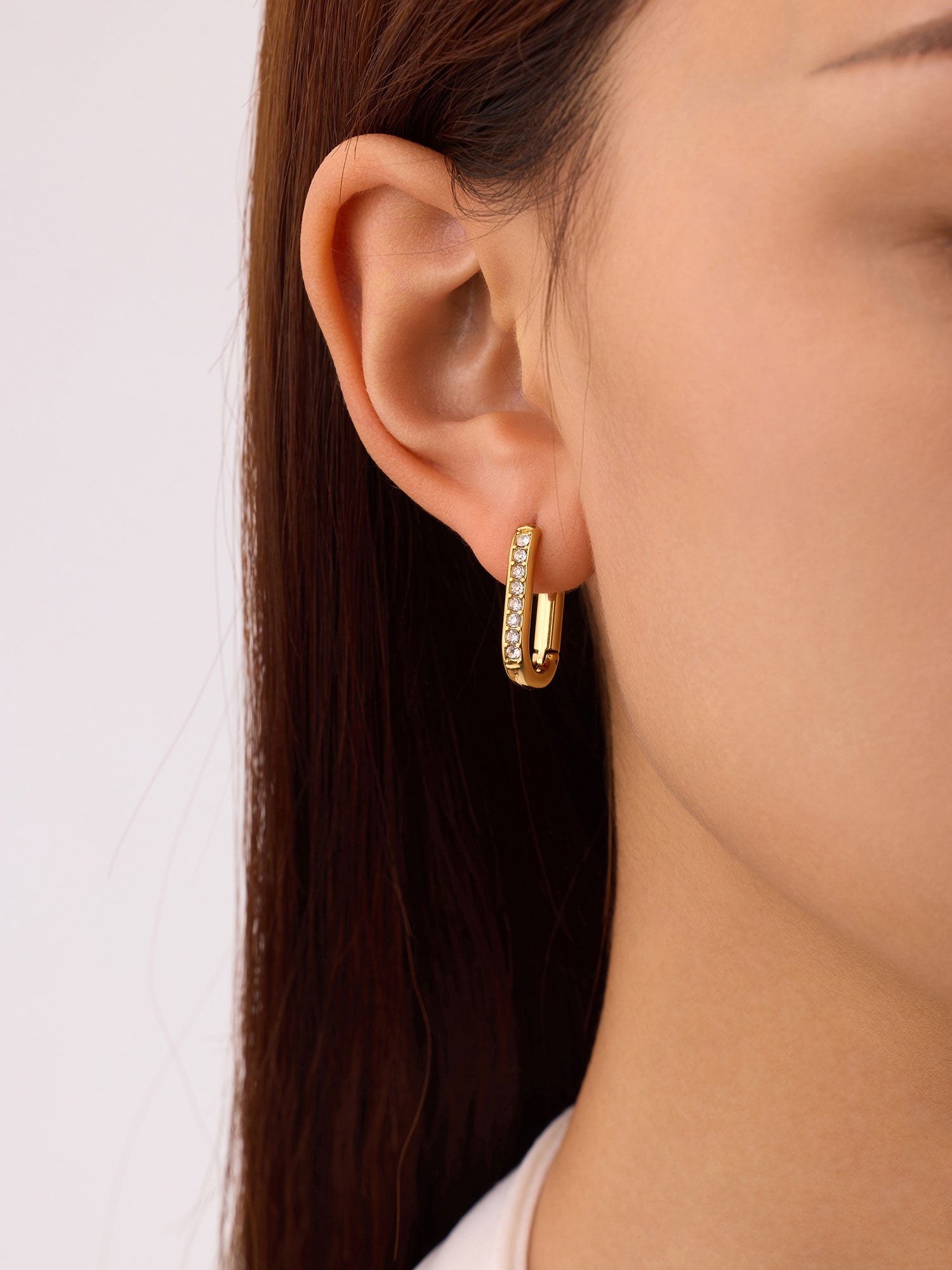 Brincos aro Dalia com zircónias dourados