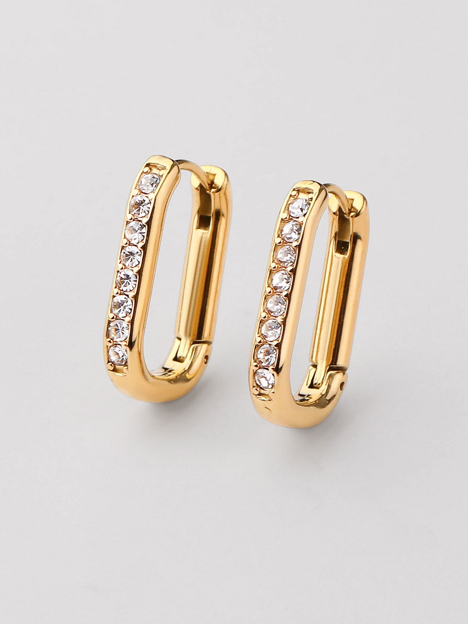 Brincos aro Dalia com zircónias dourados