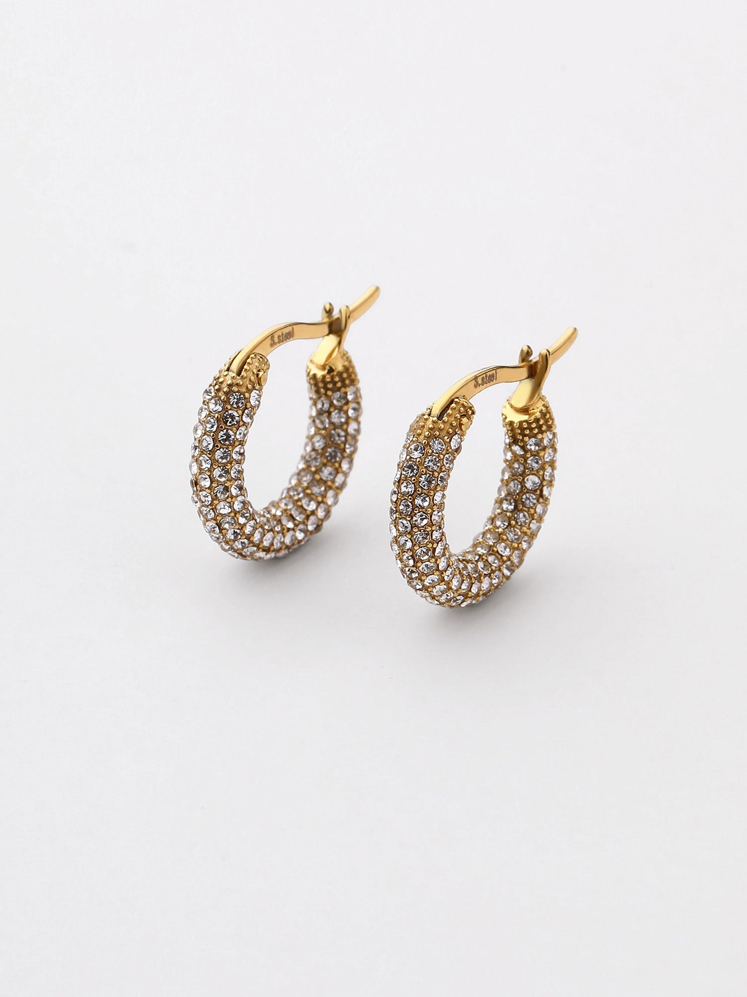 Brincos Reina Argola Dourado Zircónias