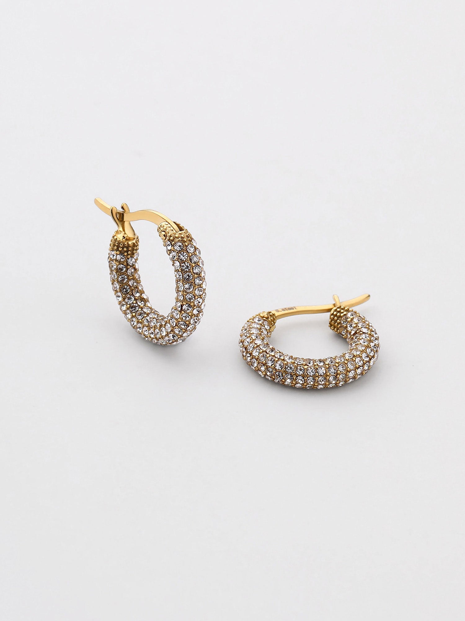 Brincos Reina Argola Dourado Zircónias