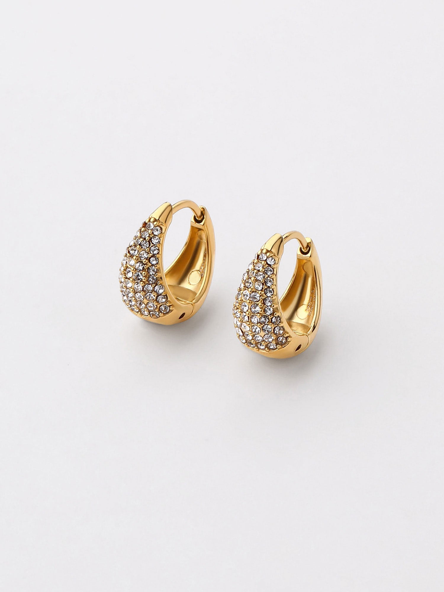 Brincos Saela Argola Zircónias Dourado