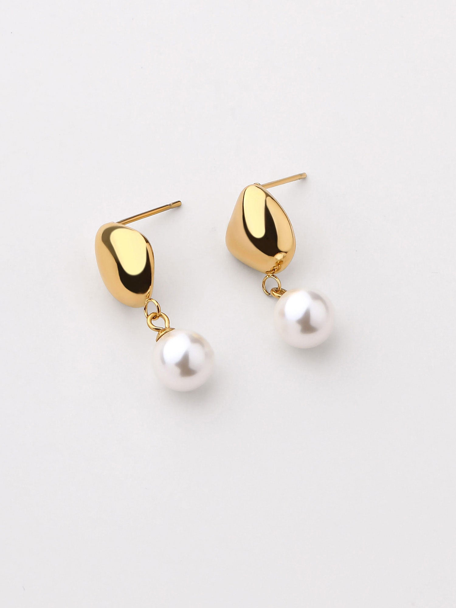 Brincos Pendentes Pérolas Thalia Dourado Elegante