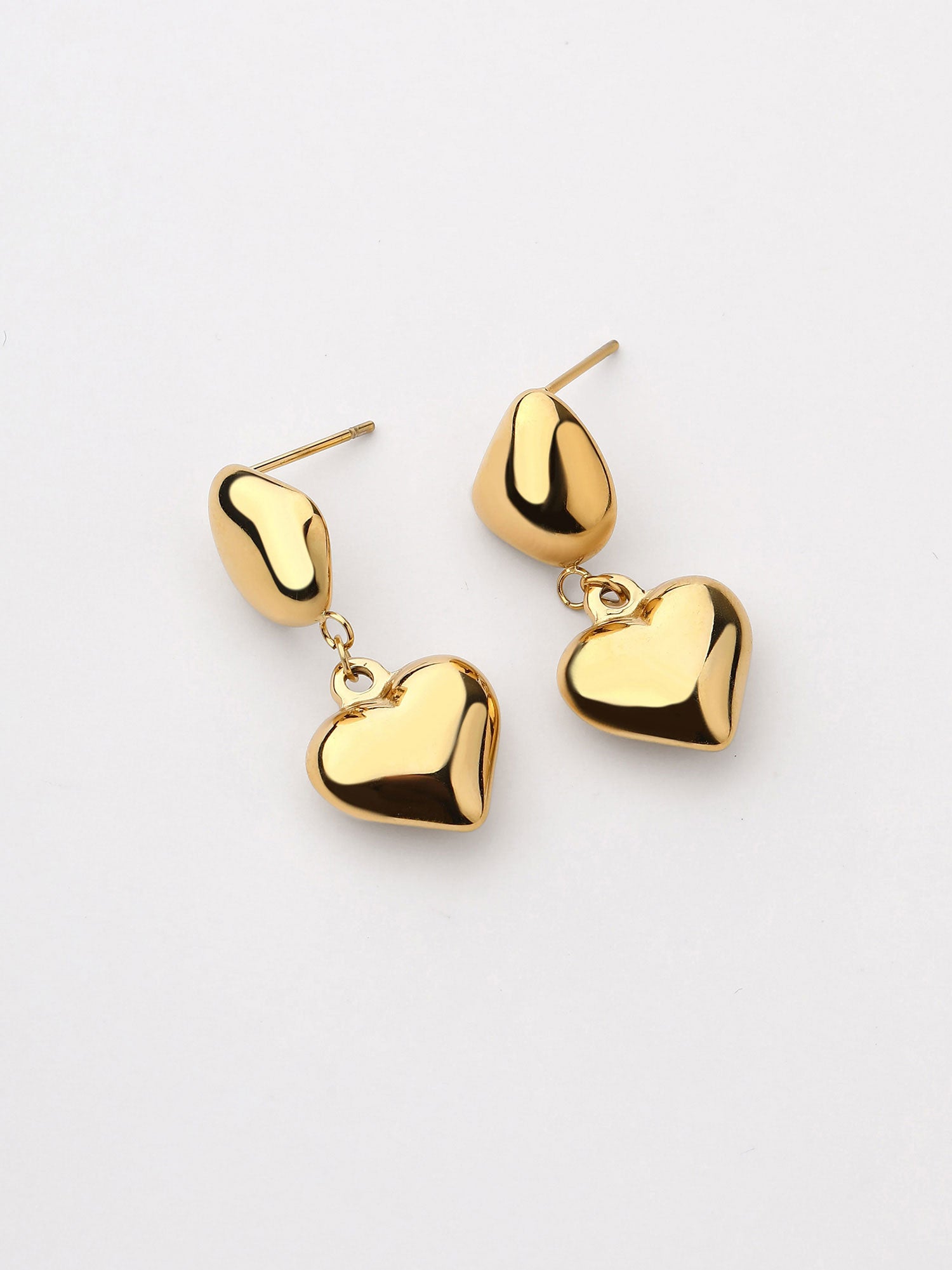 Brincos Pendentes Coração Taela Dourado