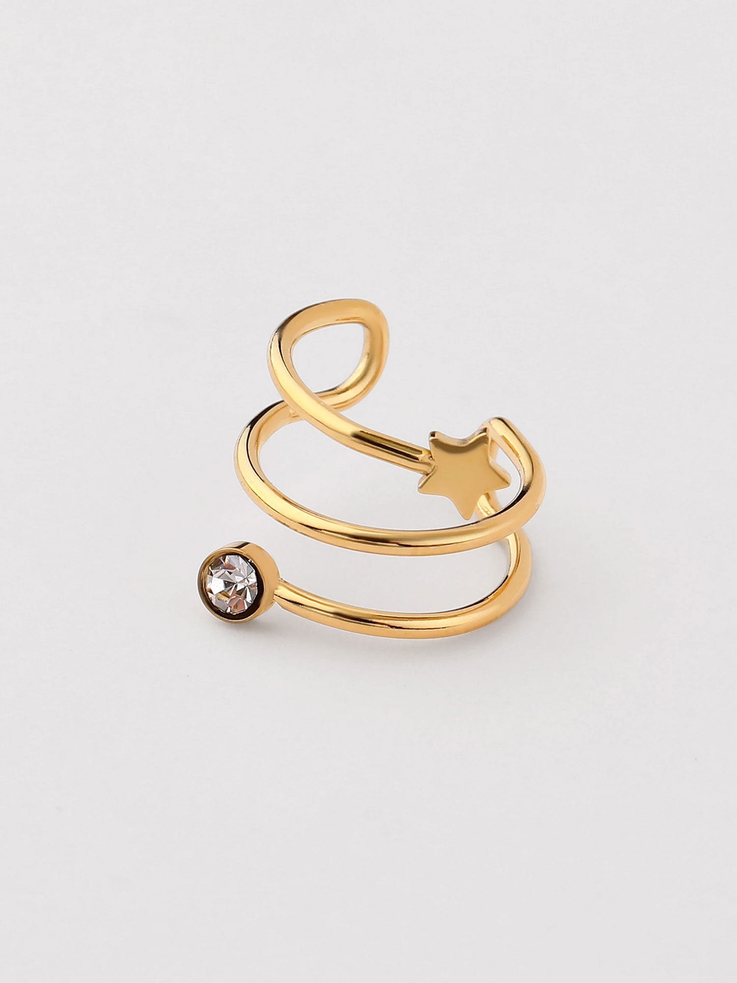 Ear cuff Lunae com zircónias dourado