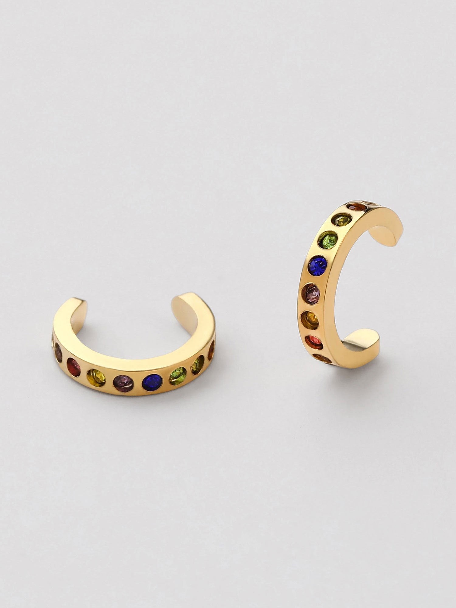 Ear cuff duplo aro Laina multicolor dourado