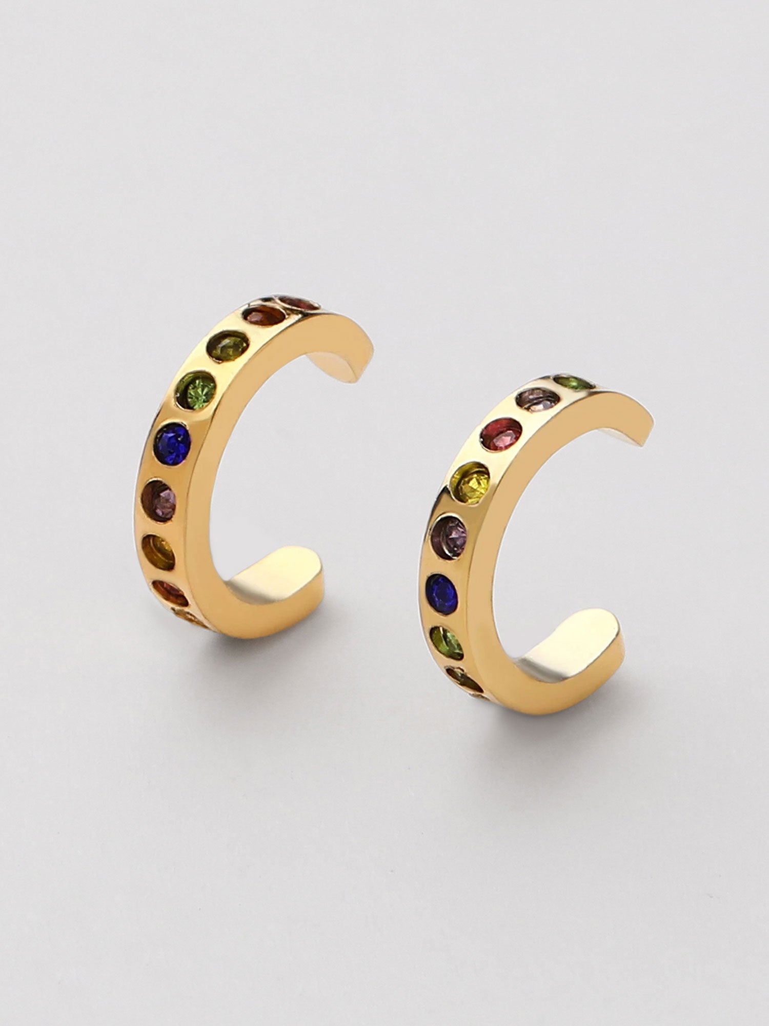 Ear cuff duplo aro Laina multicolor dourado
