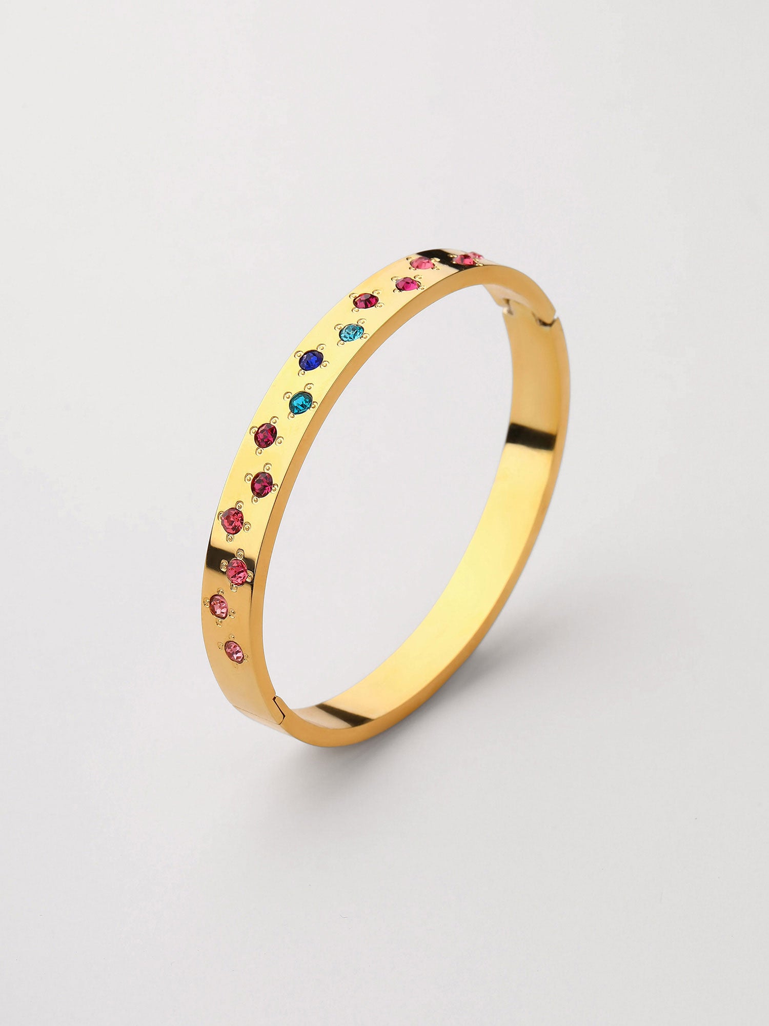 Braceletes Serena Zircónia Multicolor Dourado