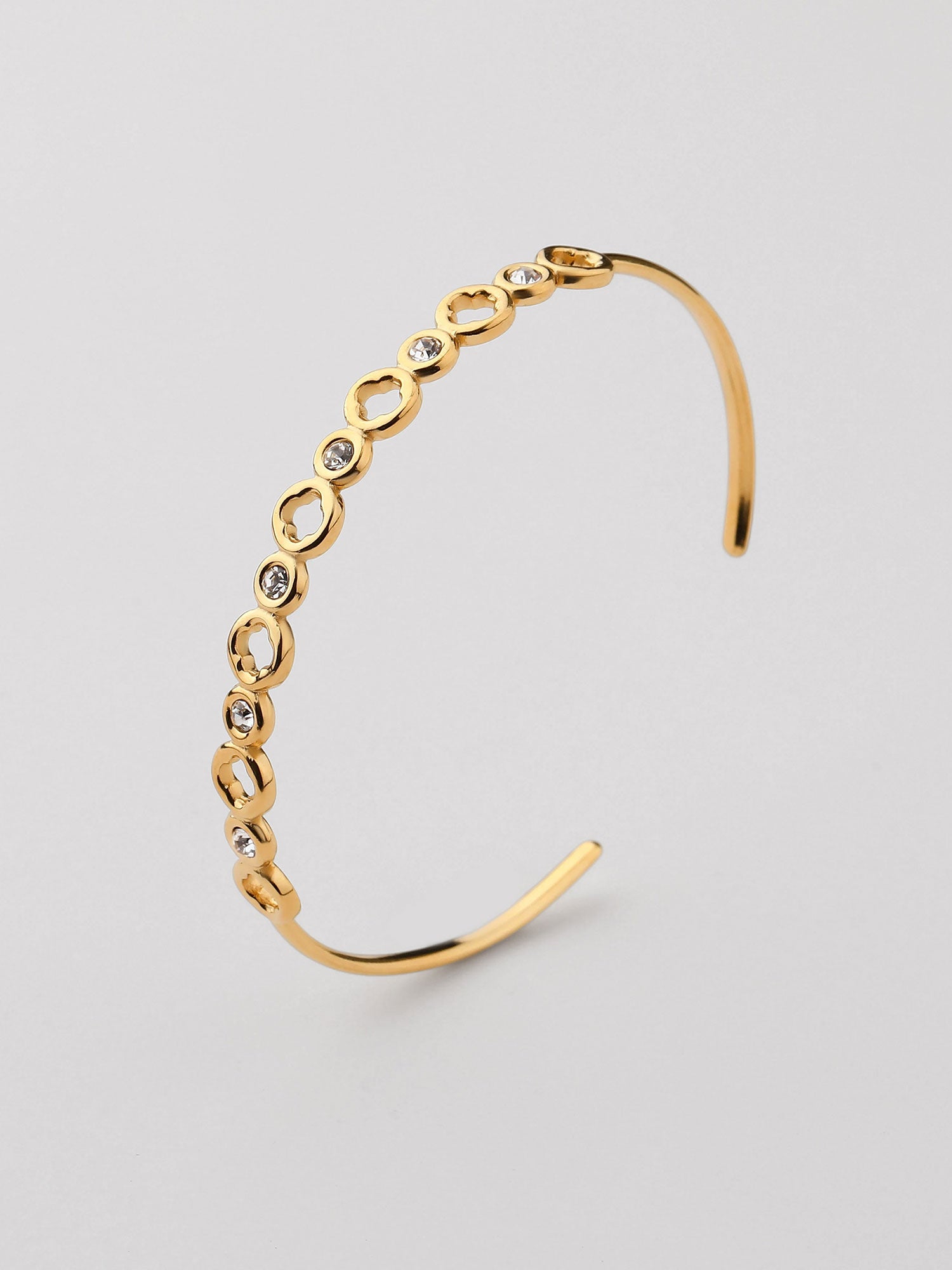 Bracelete círculos com zircónia Dourado