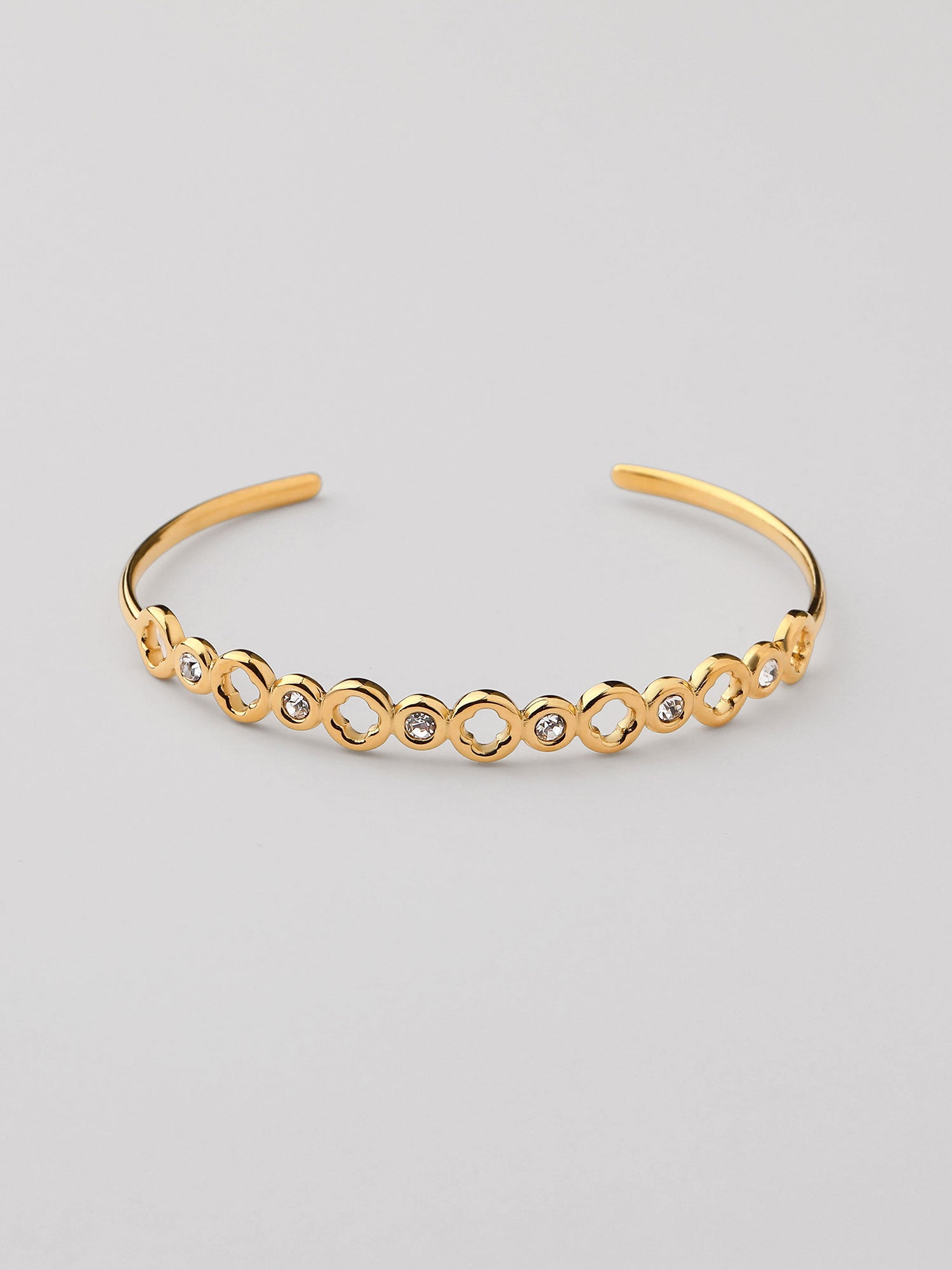 Bracelete círculos com zircónia Dourado