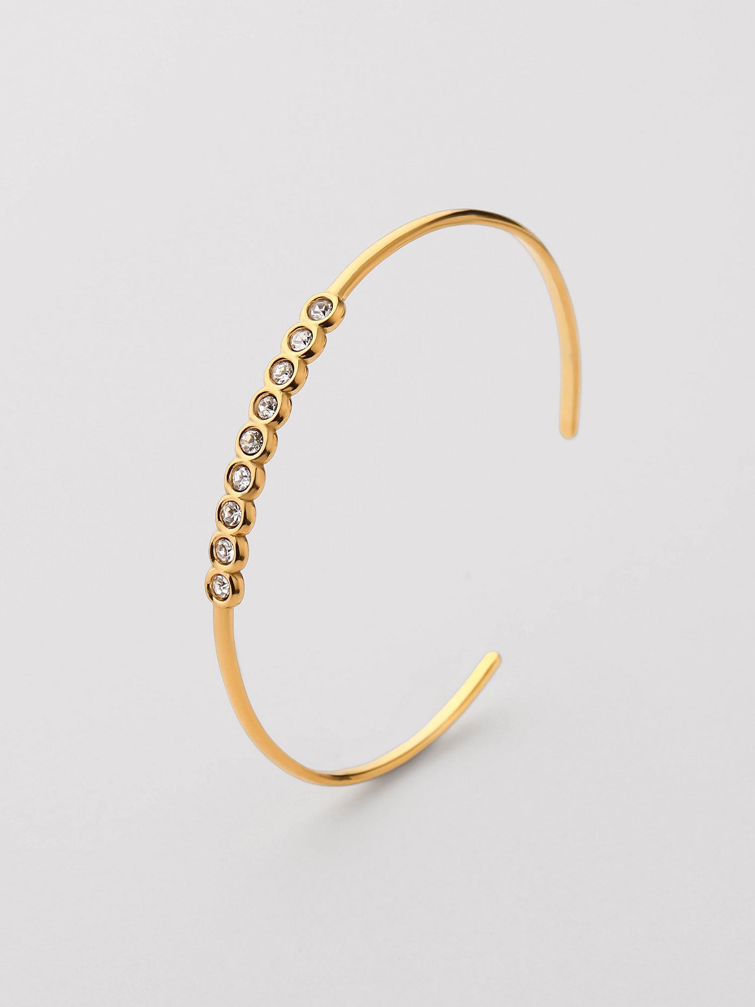 Bracelete com zircónia simples Dourado