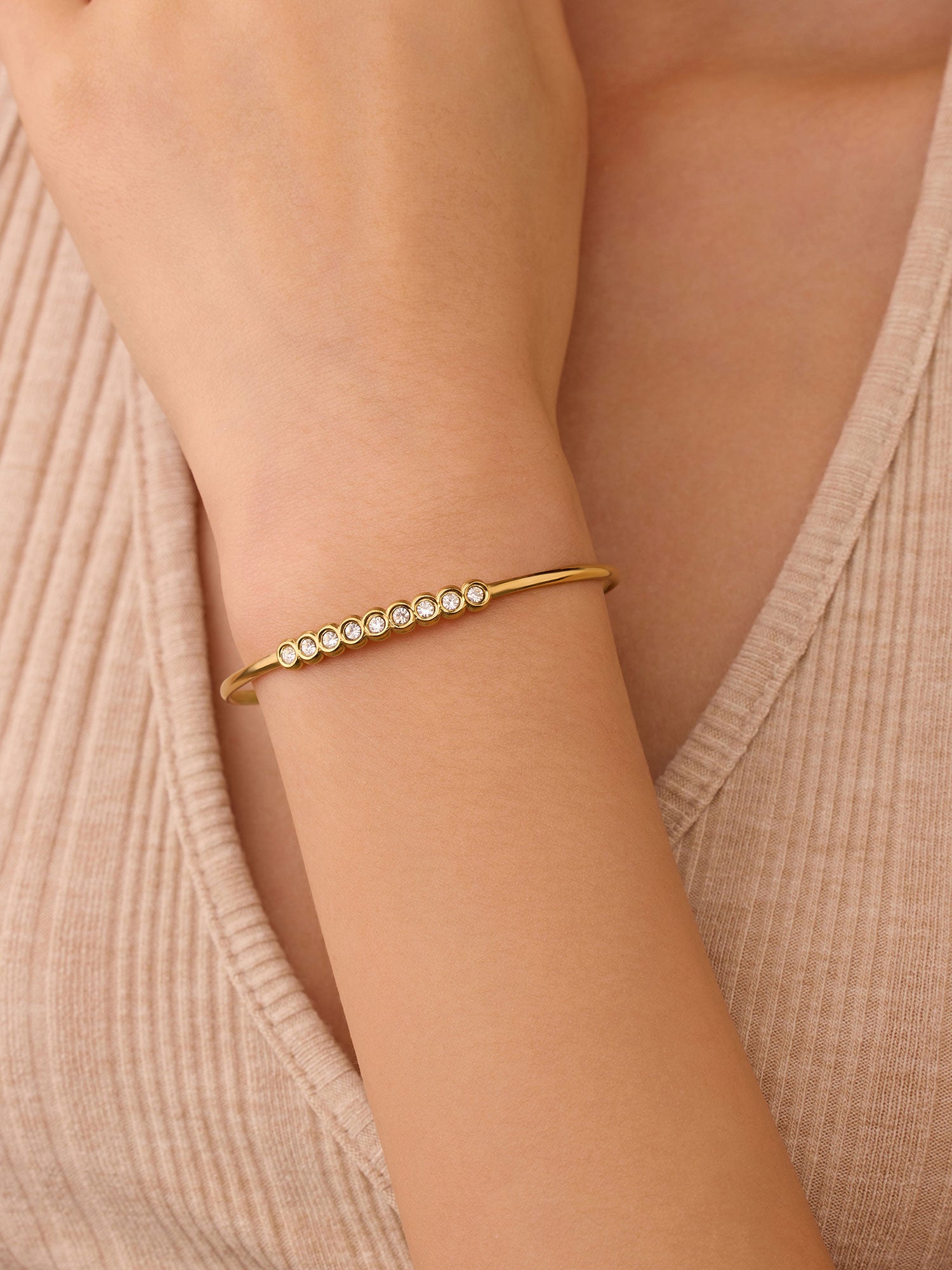 Bracelete com zircónia Luma dourado