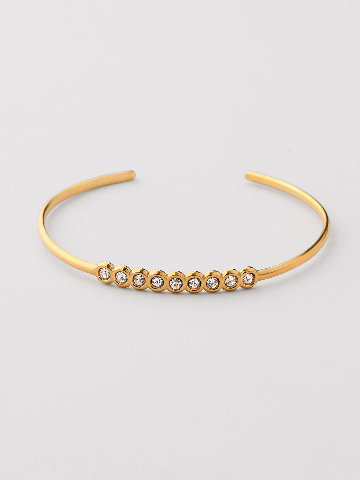 Bracelete com zircónia simples Dourado