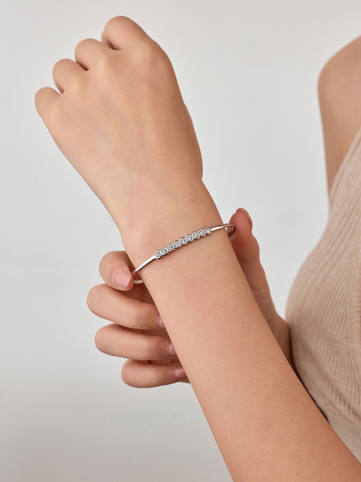 Bracelete com zircónia Luma prateado