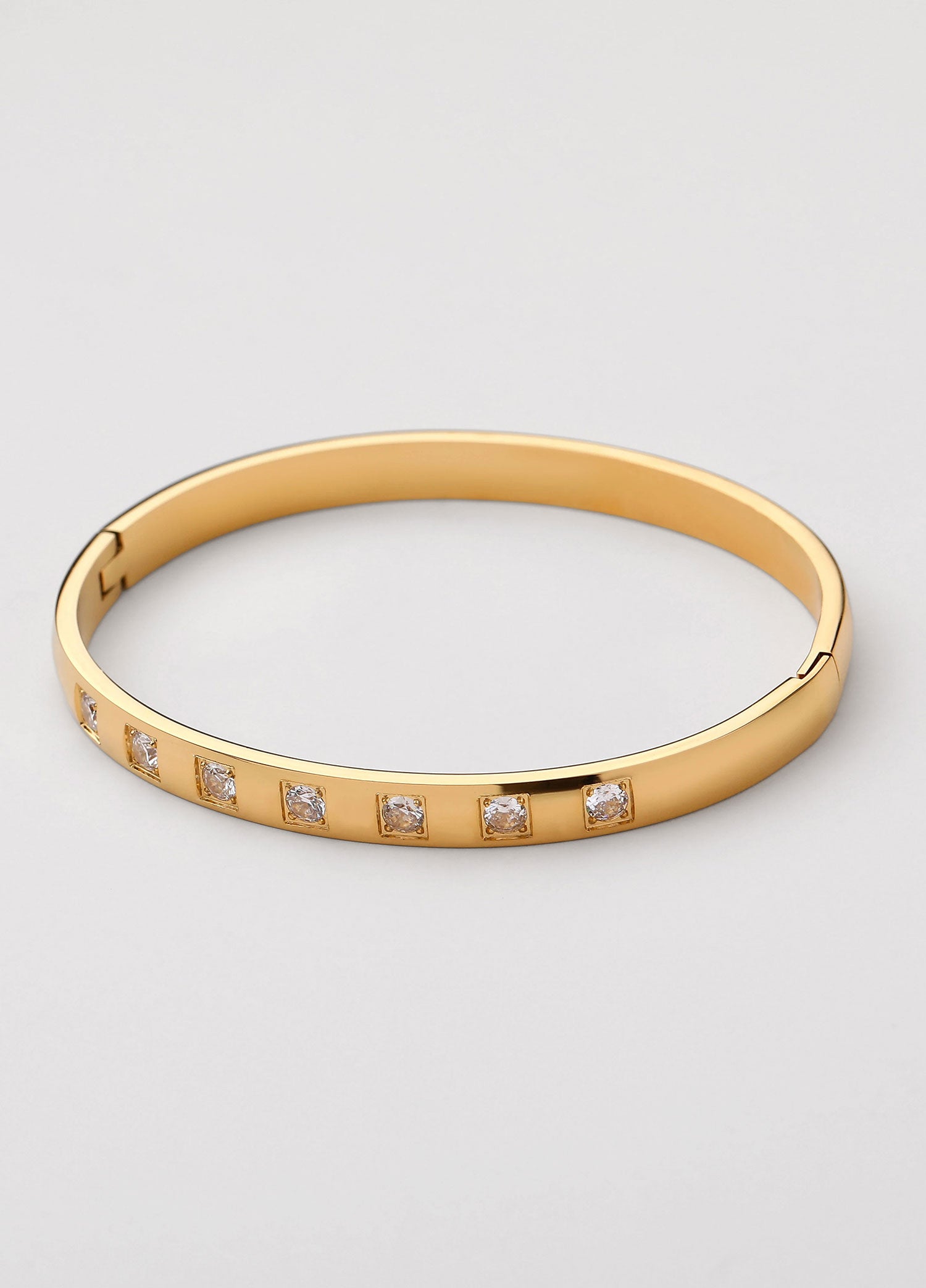 Bracelete fino com zircónia Dourado