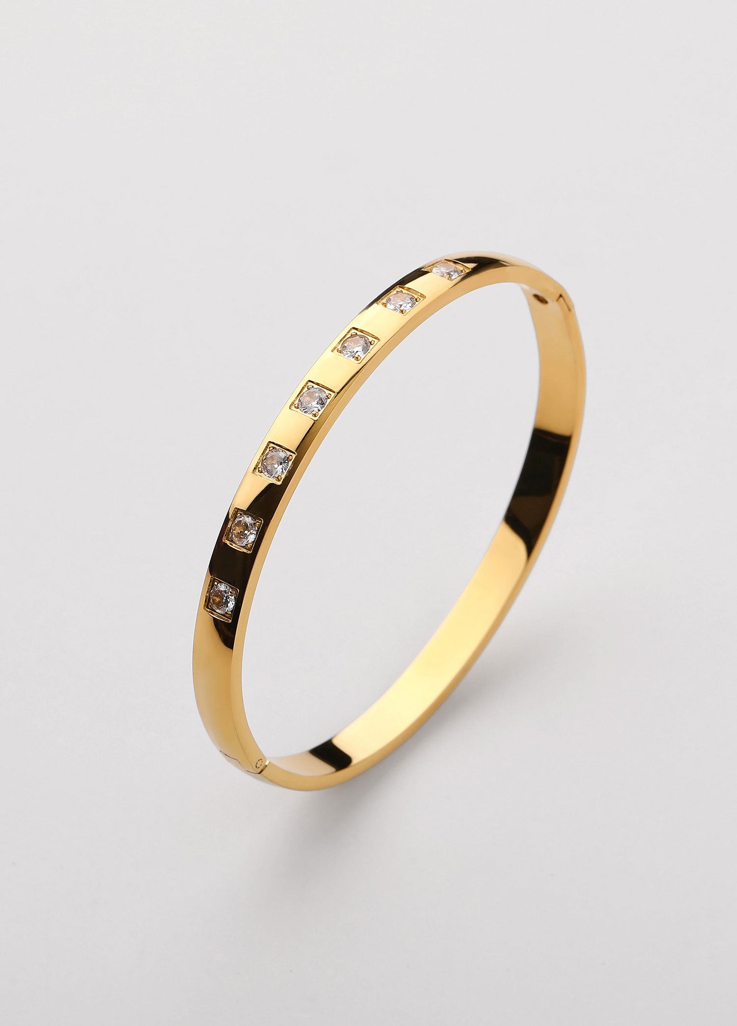 Bracelete fino com zircónia Dourado