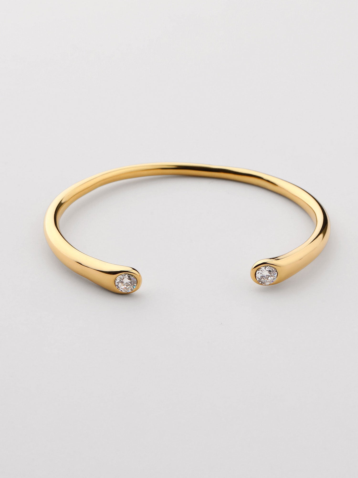 Bracelete fino zircónia blanco Dourado