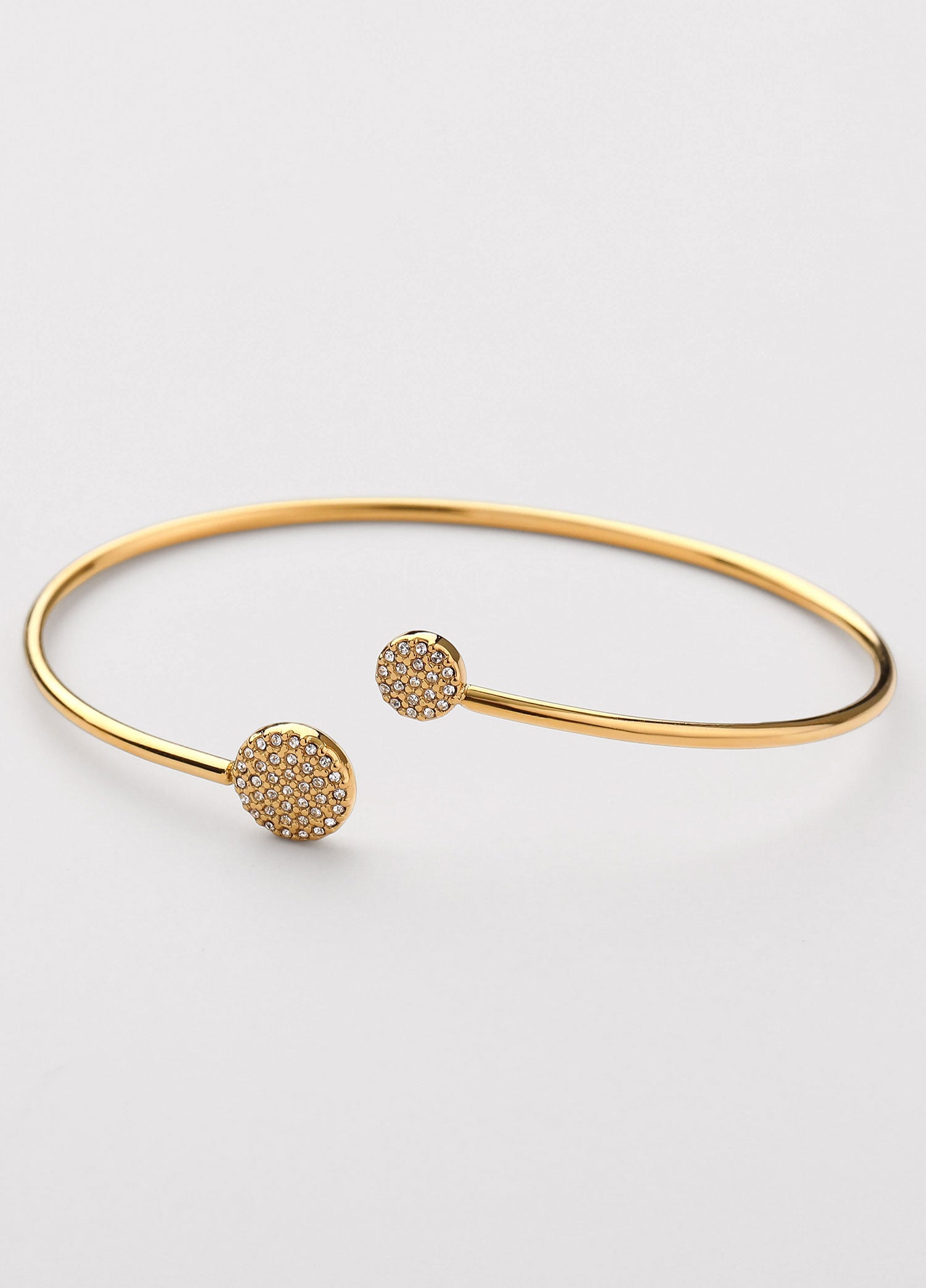 Bracelete zircónia branca Dourado