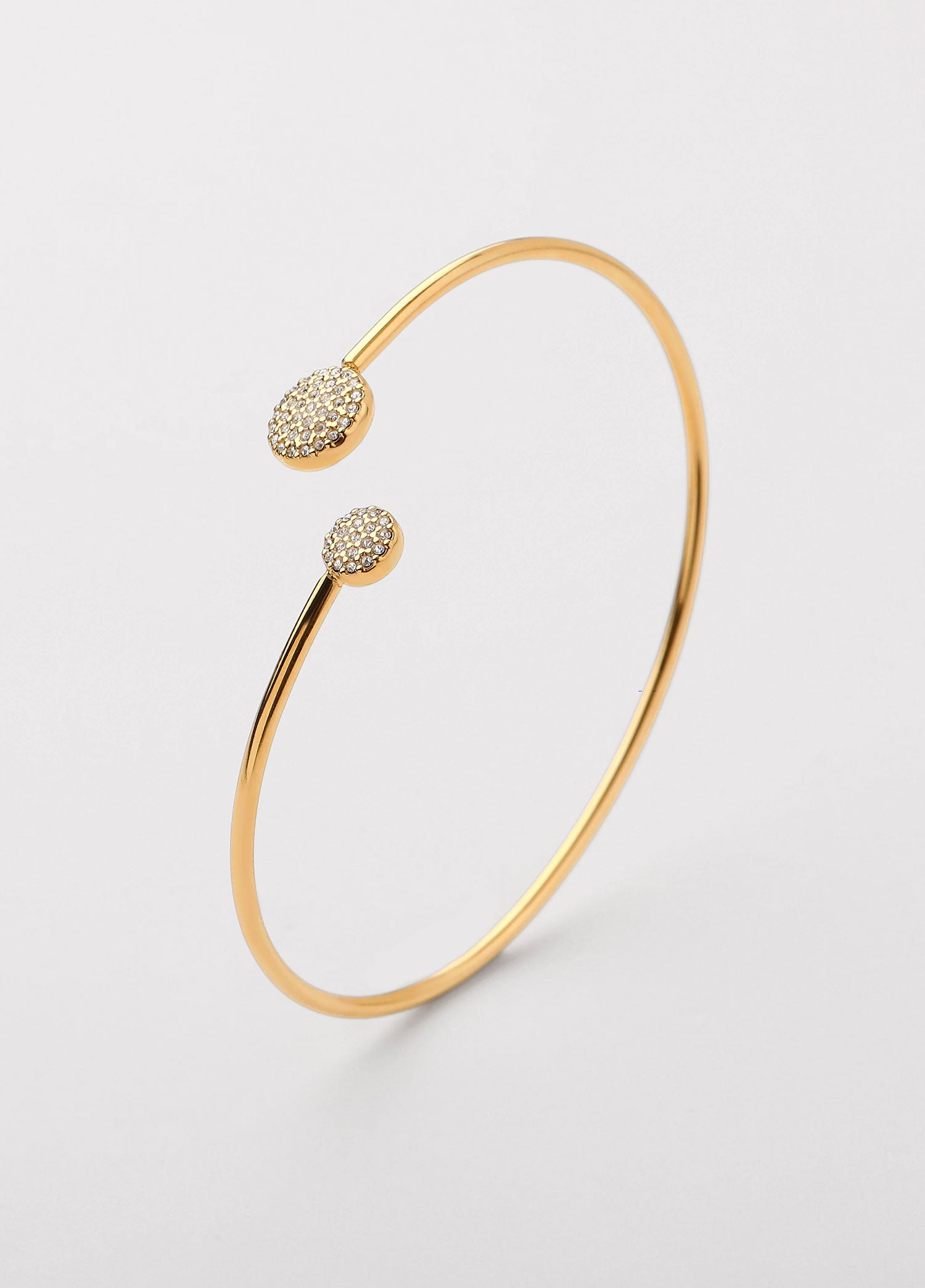 Bracelete zircónia branca Dourado