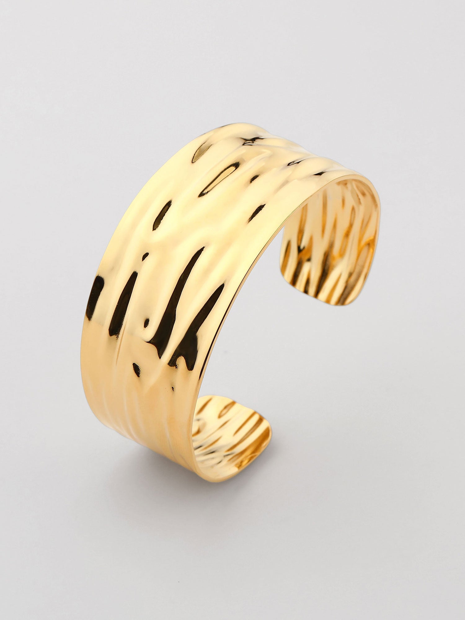Bracelete grueso acero inoxidable Dourado